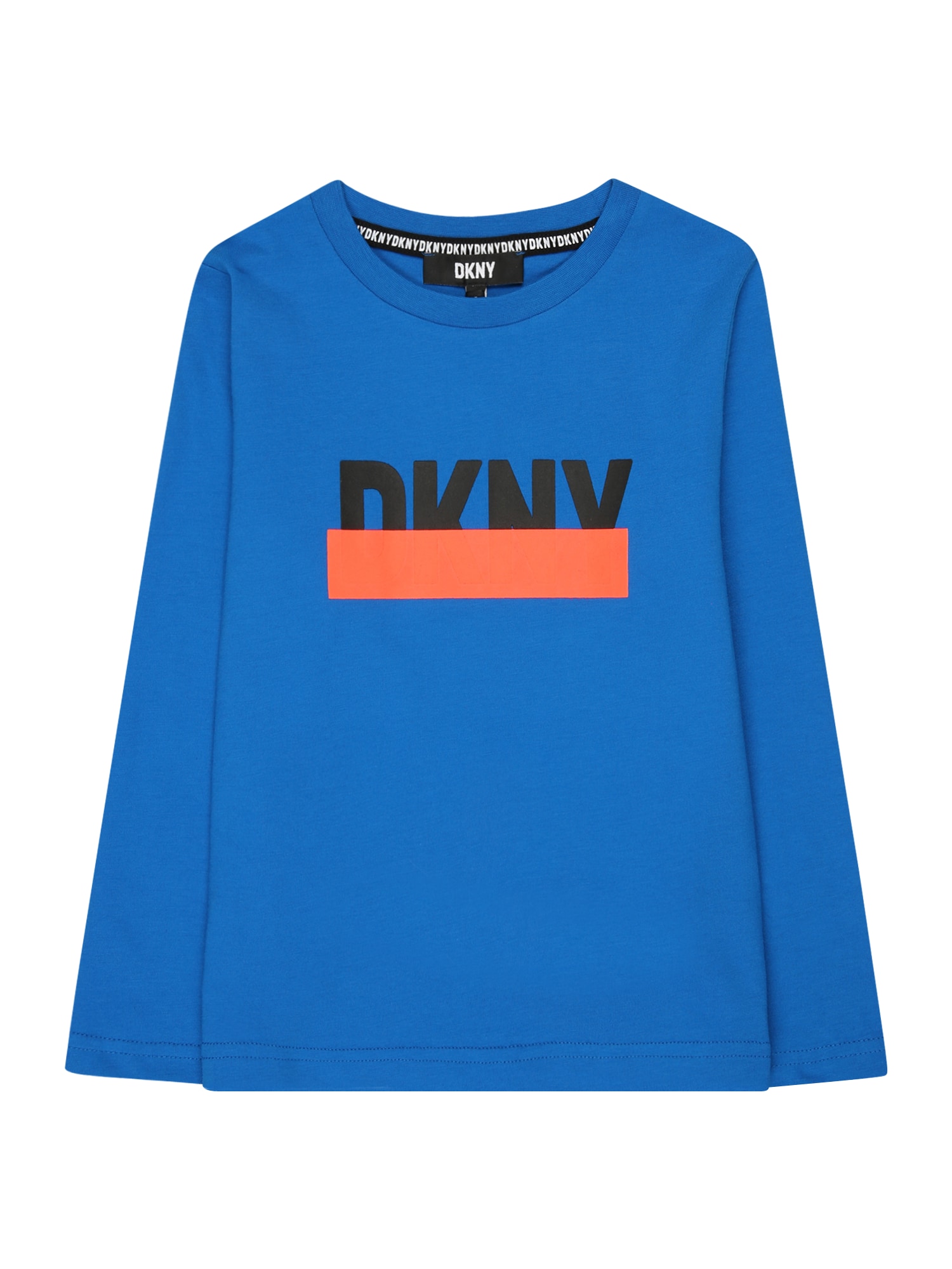 DKNY Majica  svetlo modra / oranžna / črna