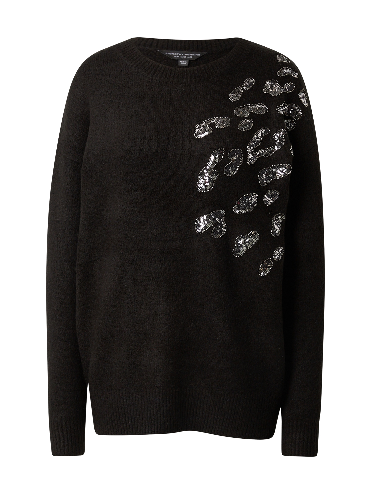 Dorothy Perkins Pulover  črna / srebrna