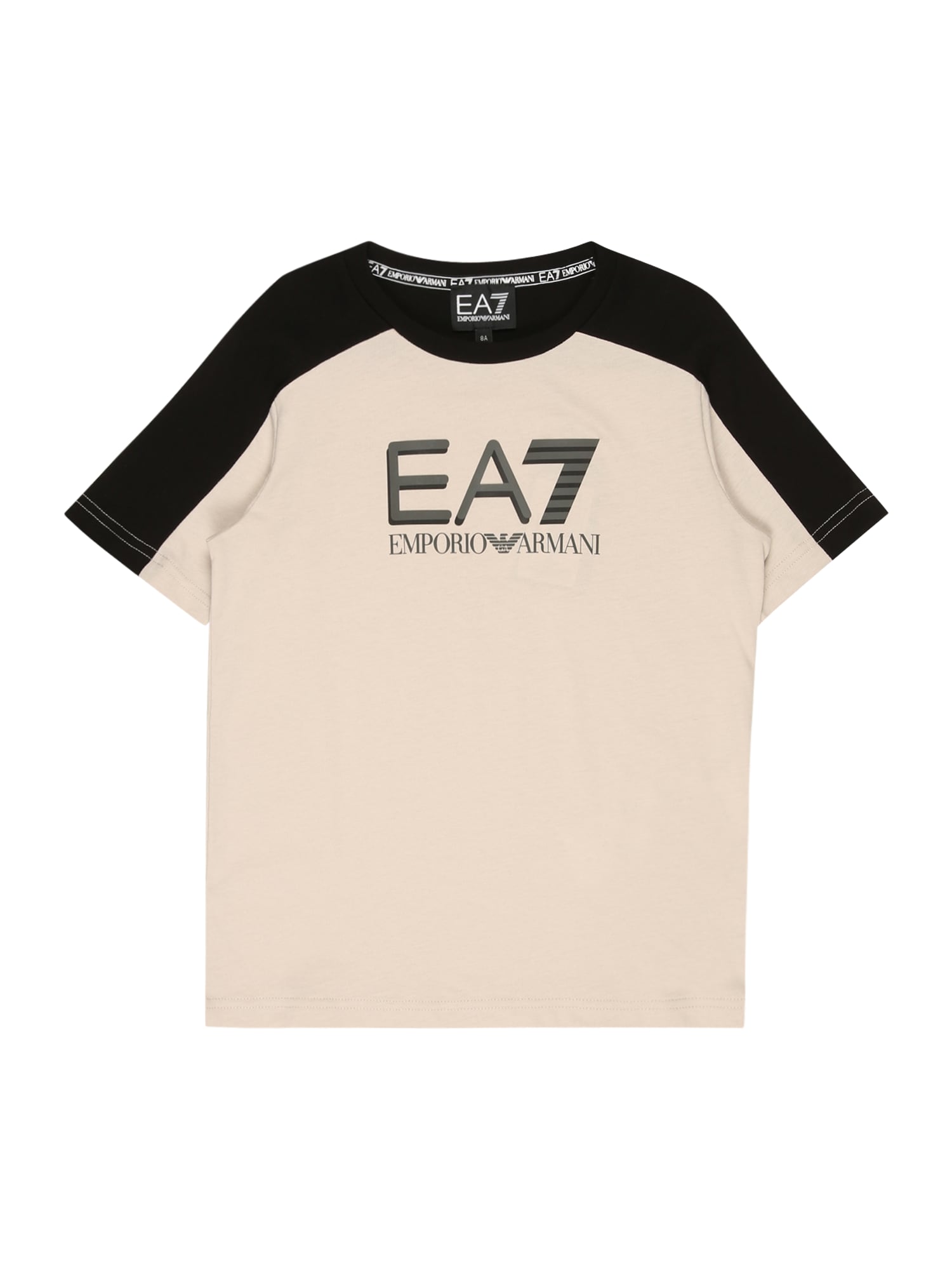 EA7 Emporio Armani Majica  bež / črna