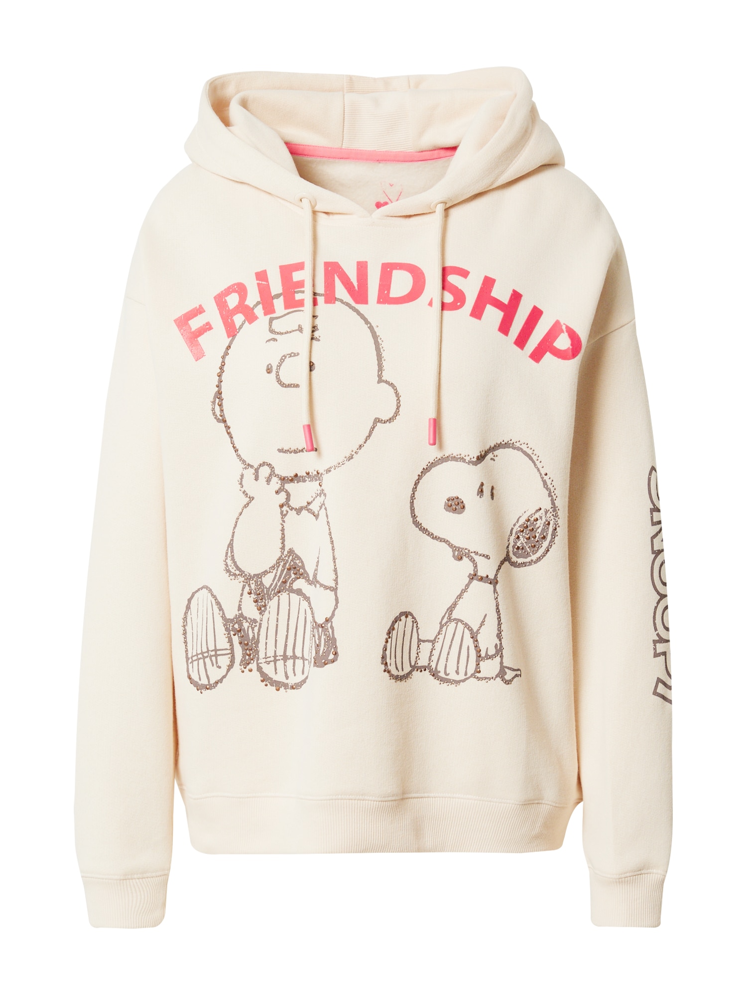 Frogbox Majica 'Friendship Snoopy'  kremna / rdeča / črna