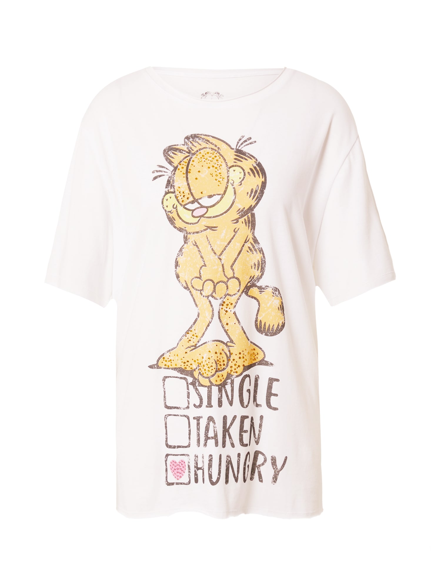 Frogbox Majica 'Garfield Hungry'  mokka / svetlo oranžna / roza / bela