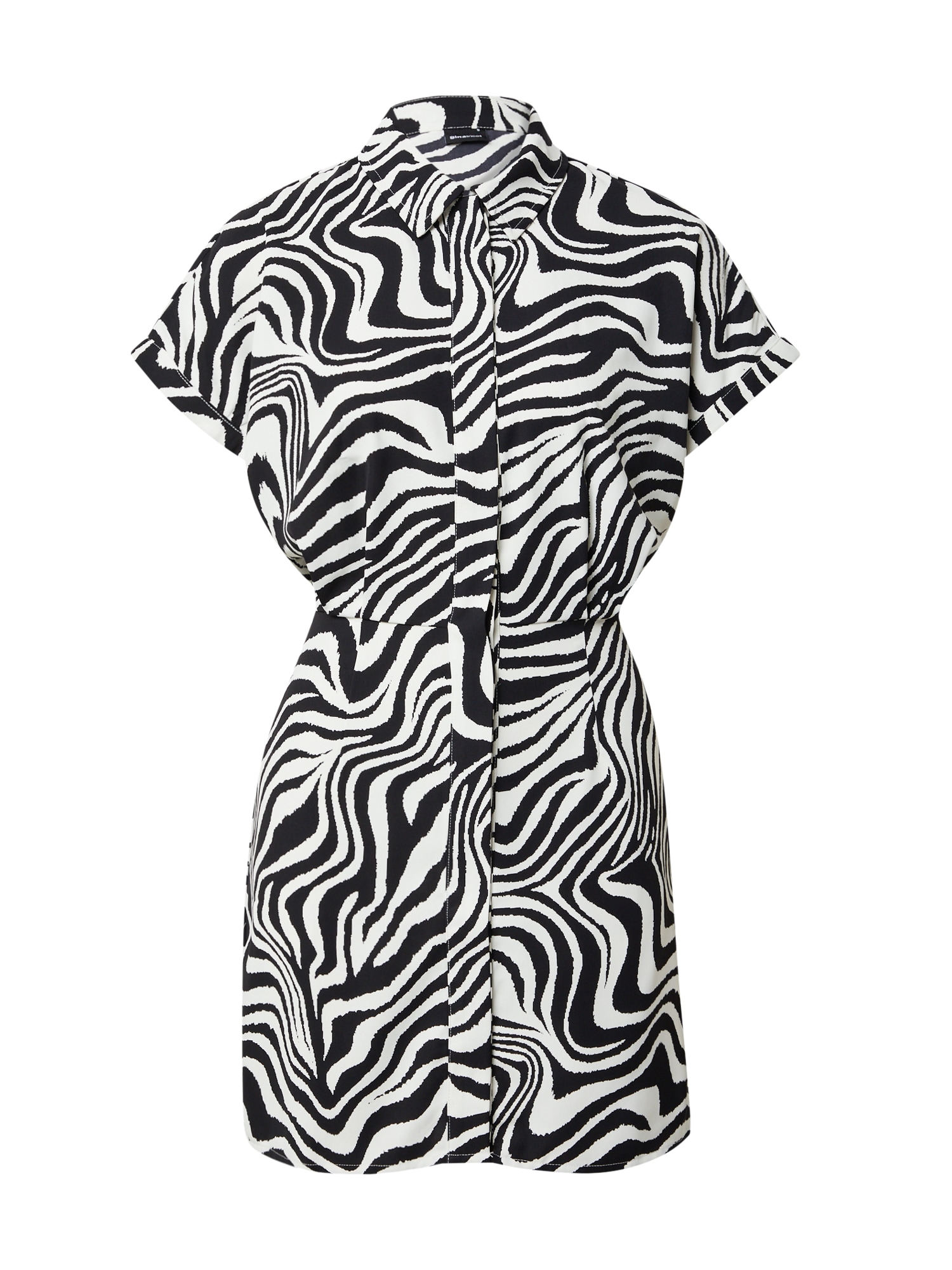 Gina Tricot Dolga srajca 'Lilo'  črna / bela