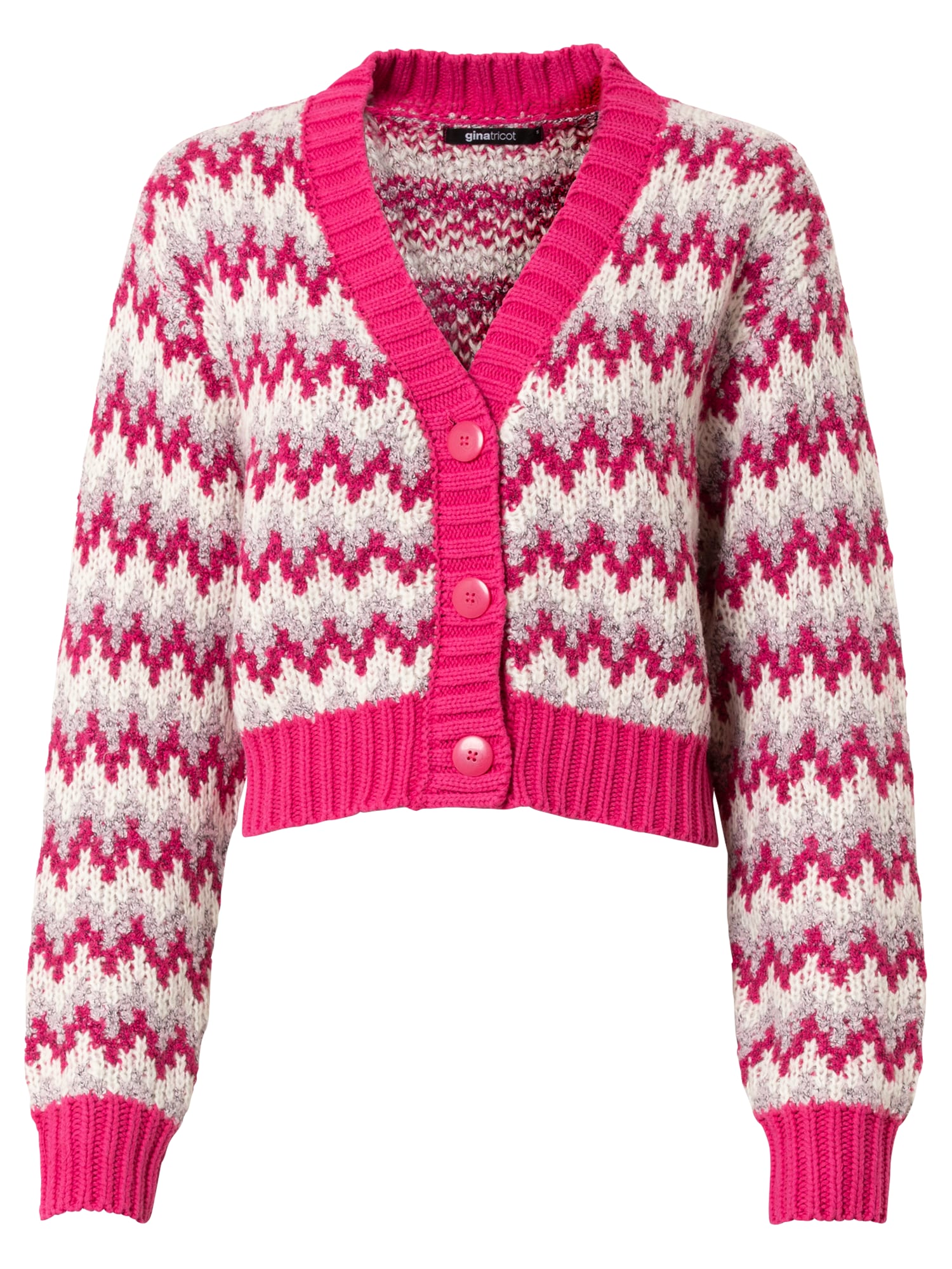 Gina Tricot Pletena jopa 'Rosemary'  majnica / roza / bela