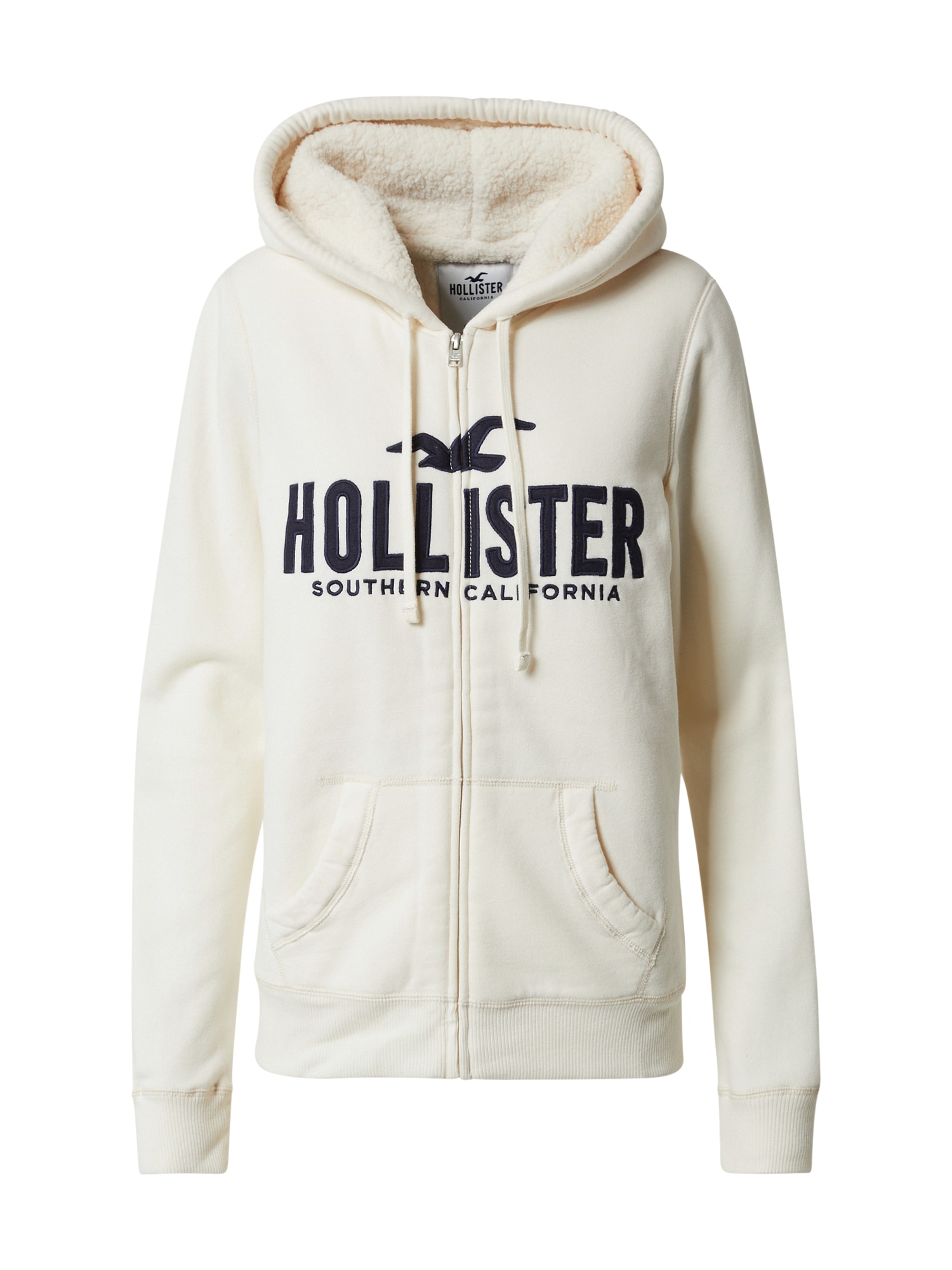 HOLLISTER Jopa na zadrgo  črna / bela