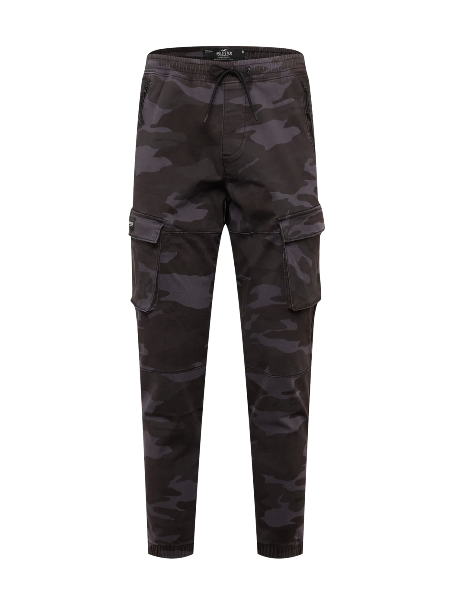 HOLLISTER Kargo hlače  kamen / temno siva / črna