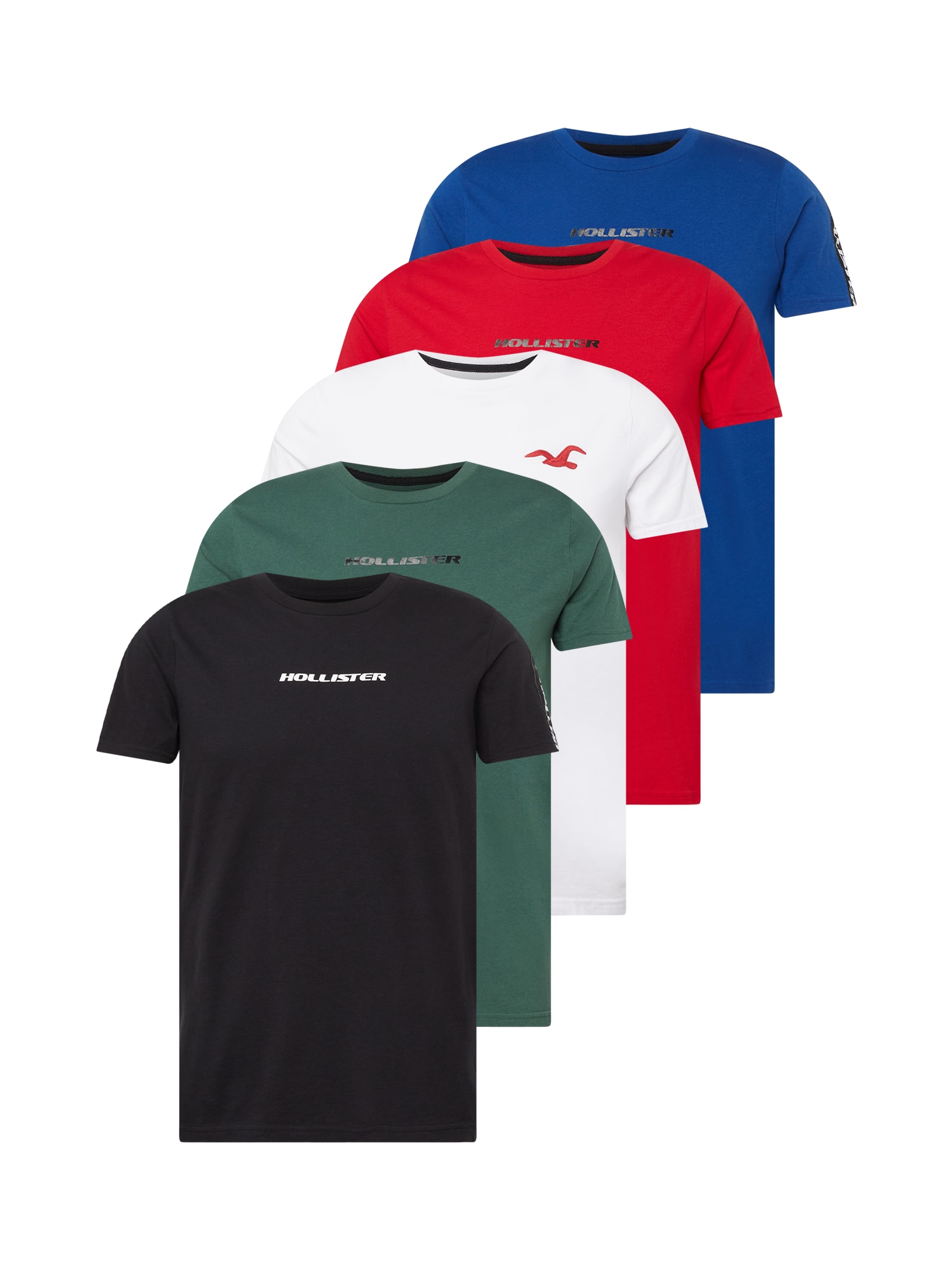 HOLLISTER Majica  modra / kaki / rdeča / bela