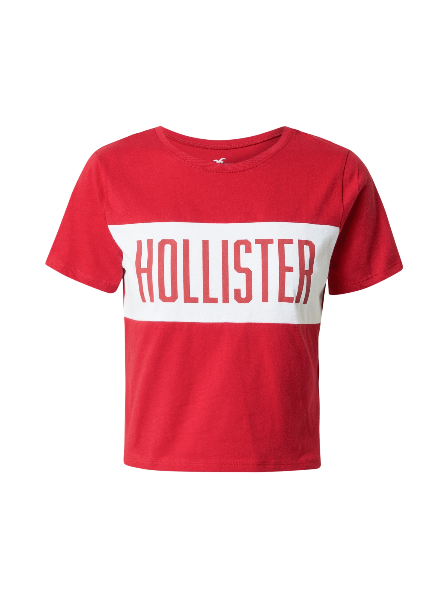 HOLLISTER Majica  rdeča / bela