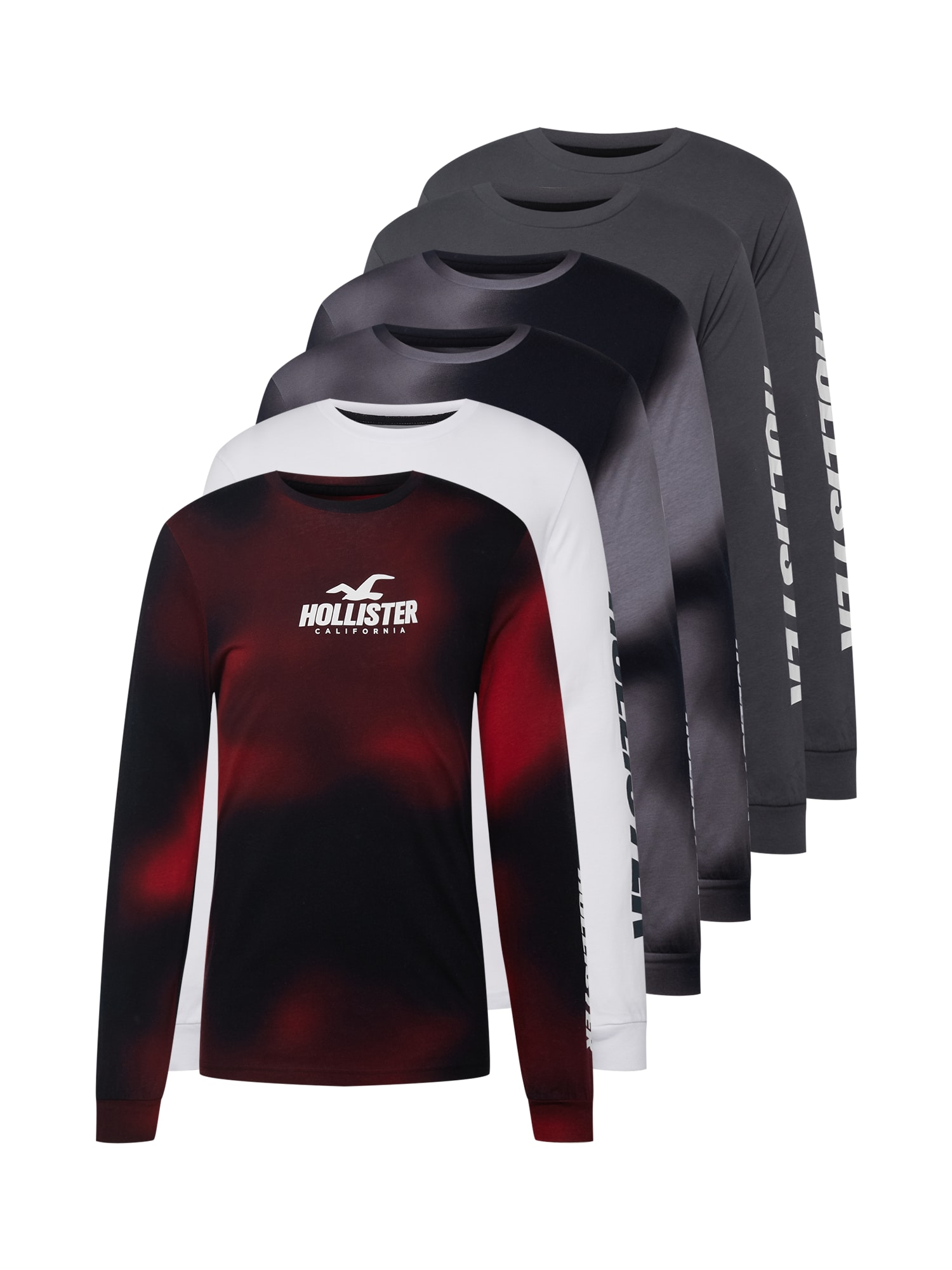 HOLLISTER Majica  siva / rdeča / črna / bela