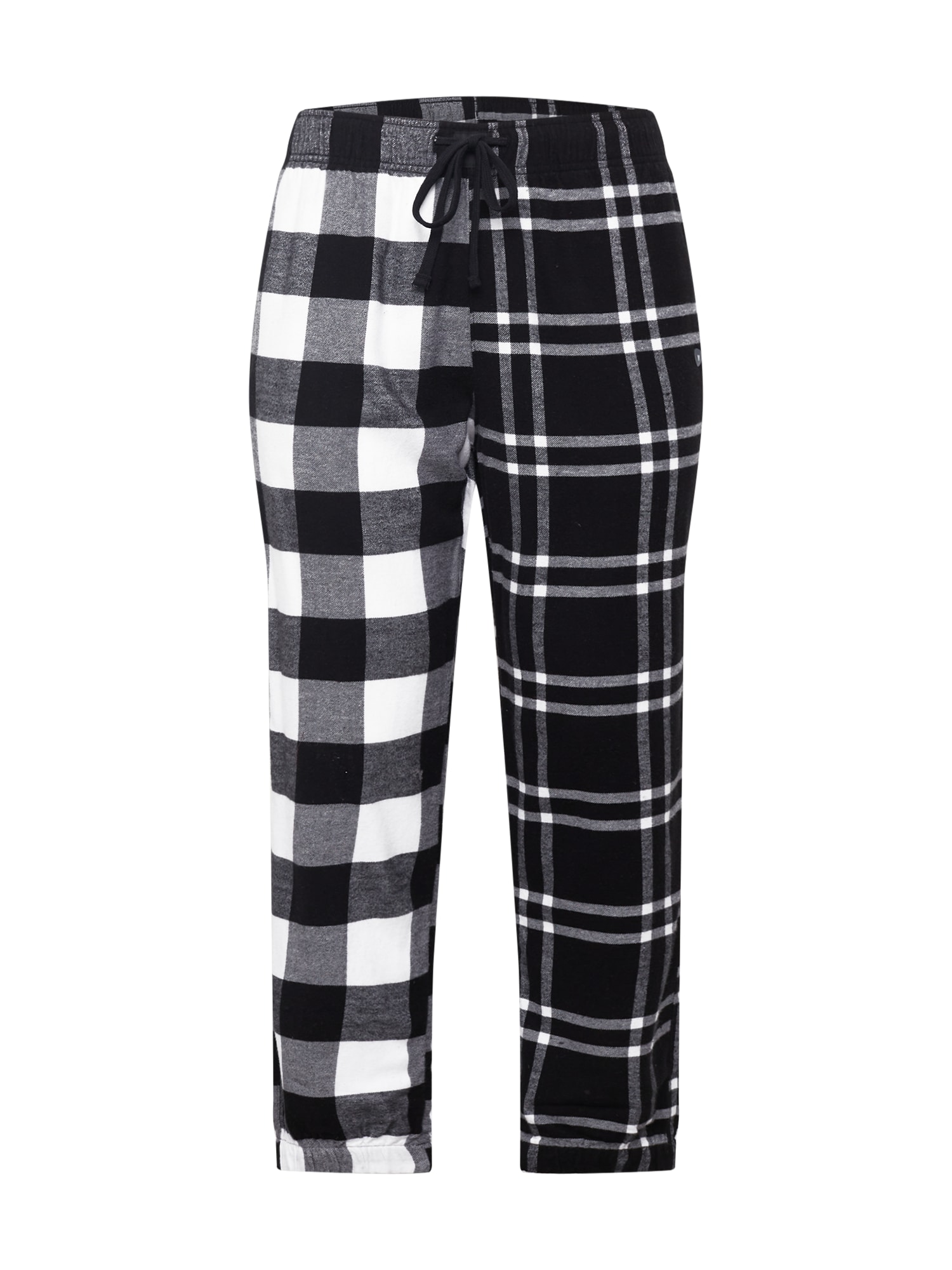 HOLLISTER Spodnji del pižame  črna / bela