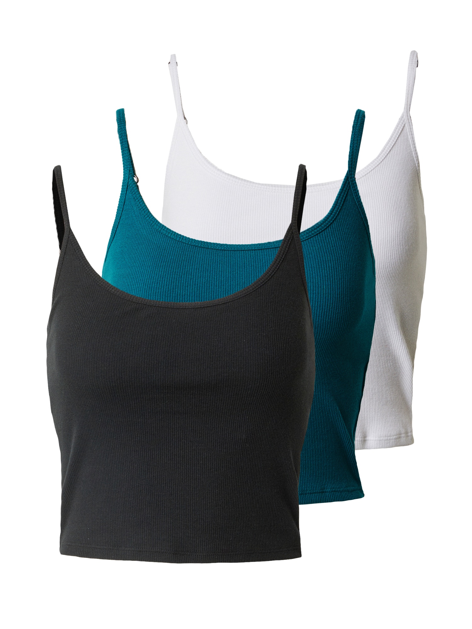 HOLLISTER Top  petrol / črna / bela