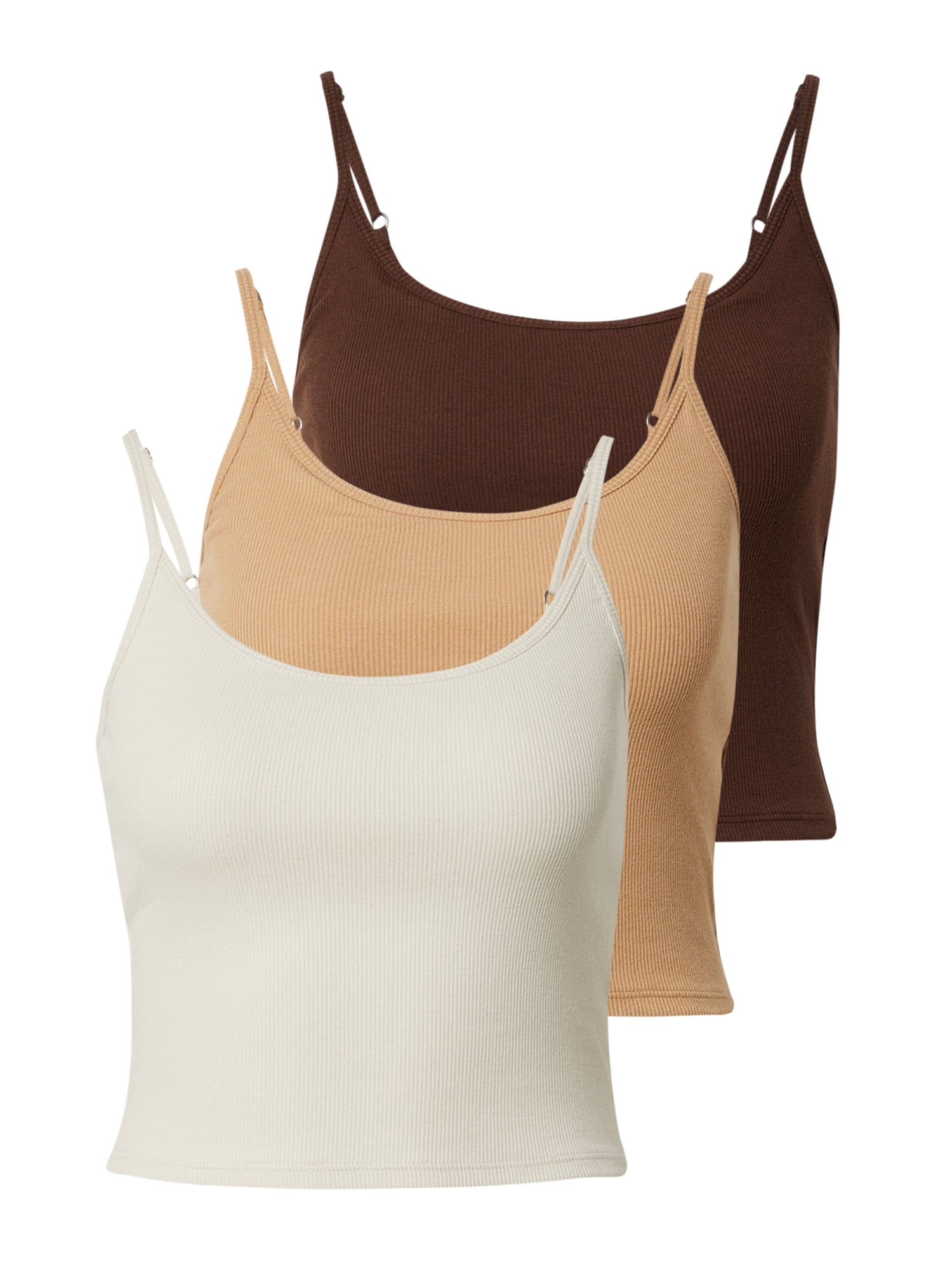 HOLLISTER Top  rjava / temno rjava / bela