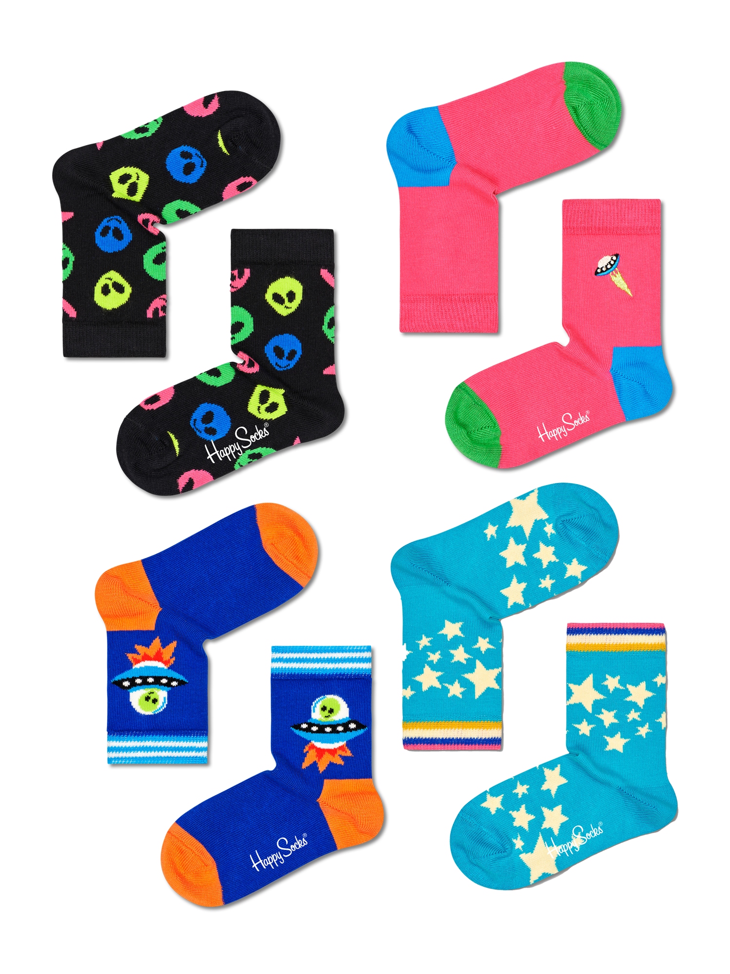 Happy Socks Nogavice 'Space'  modra / nebeško modra / roza / črna