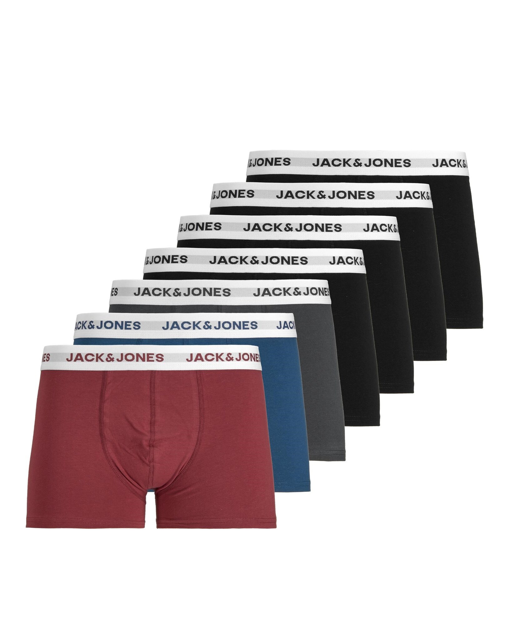 JACK & JONES Boksarice 'BRIKKI'  modra / temno siva / temno rdeča / črna