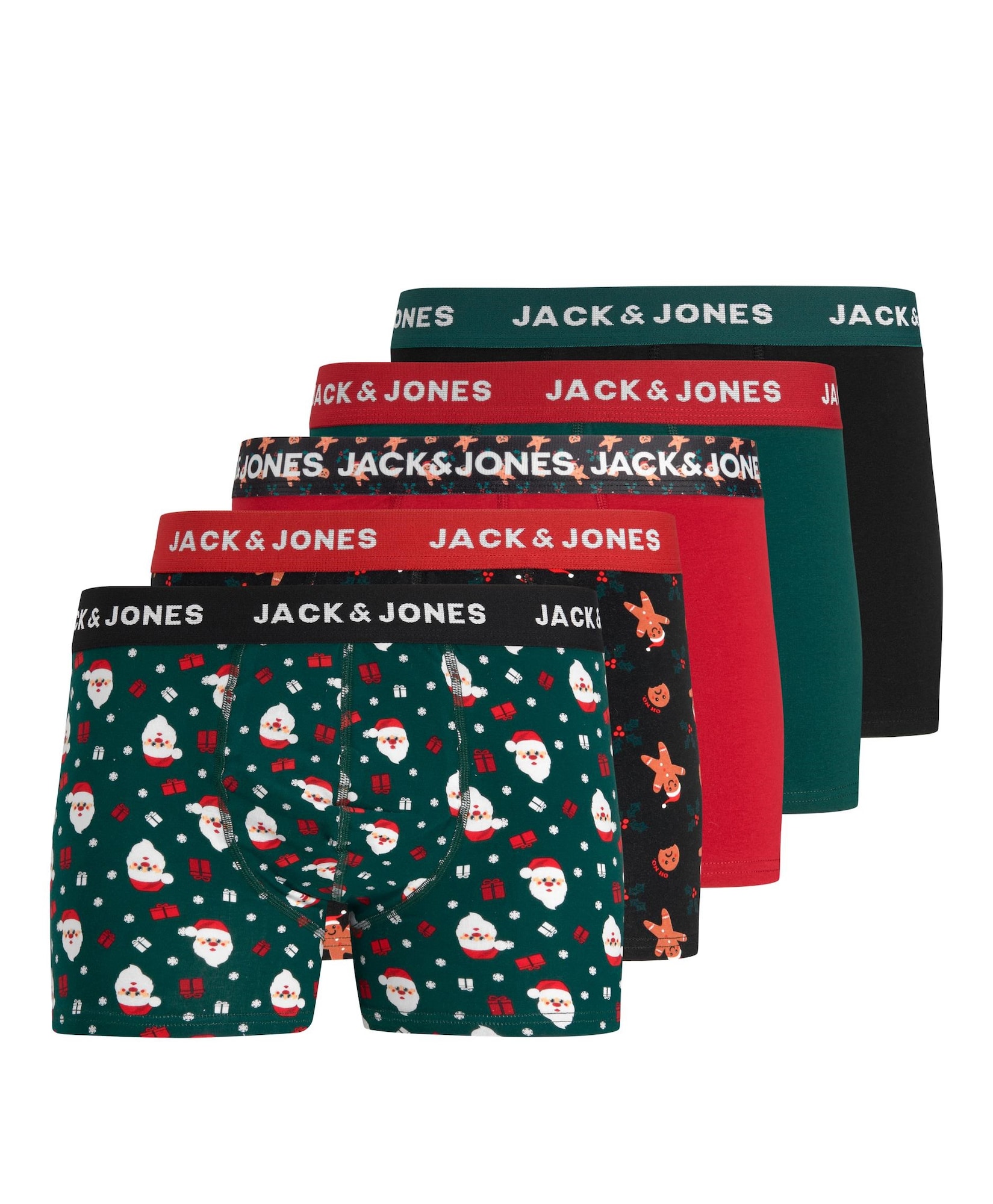 JACK & JONES Boksarice 'DASH'  temno zelena / rdeča / vinsko rdeča / črna