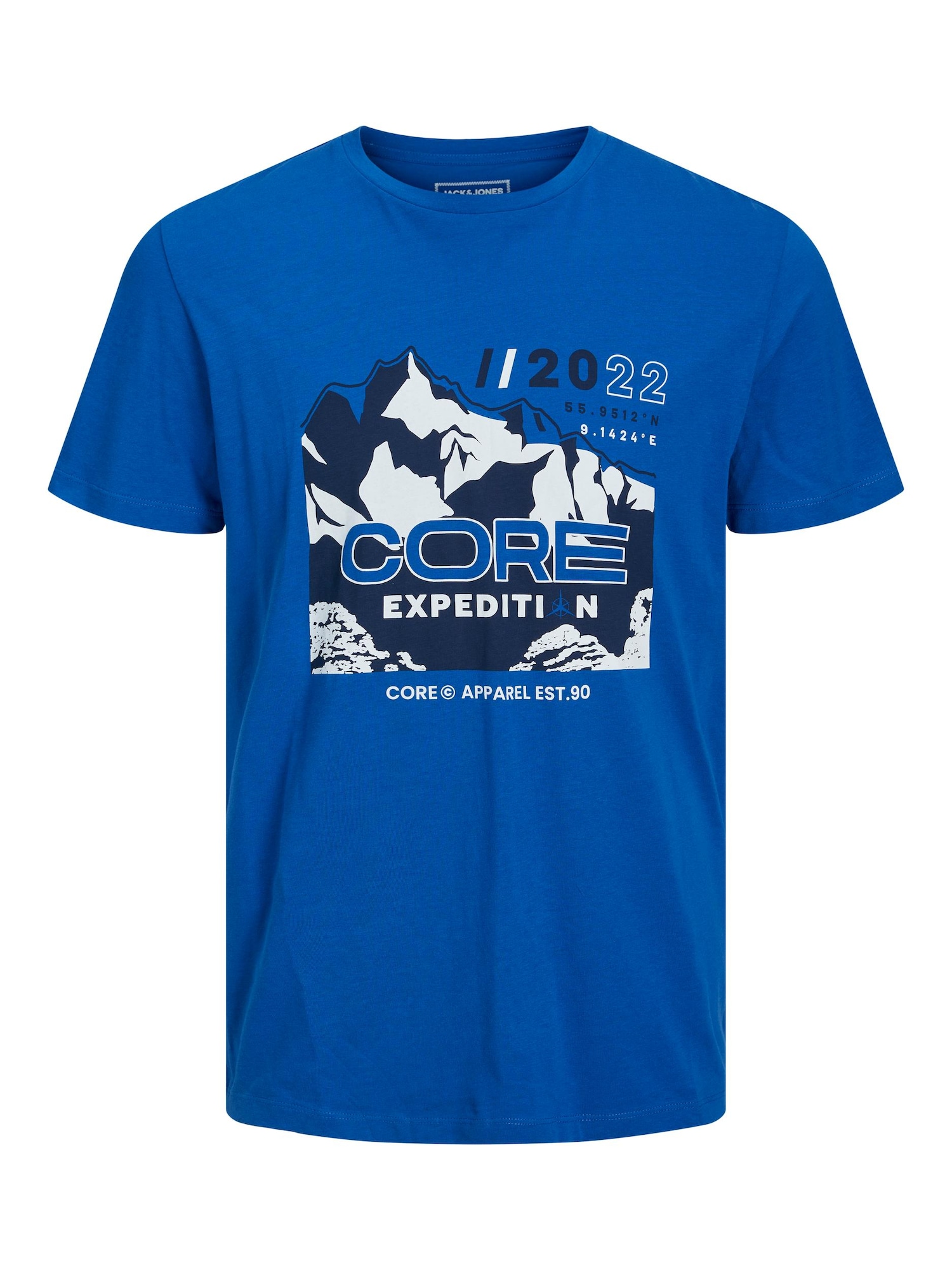 JACK & JONES Majica 'BOOSTER'  mornarska / kraljevo modra / bela