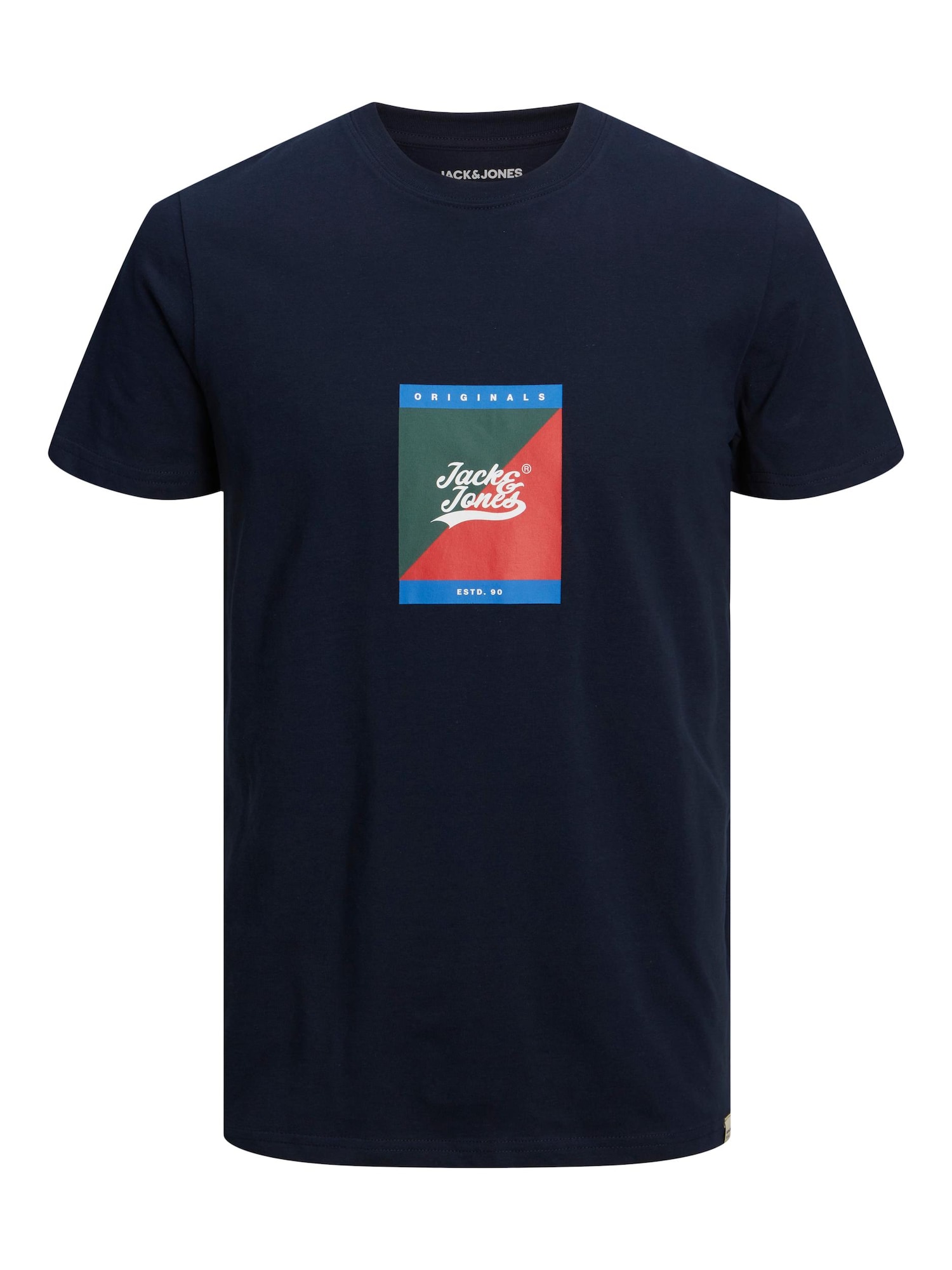 JACK & JONES Majica 'Beckss'  mornarska / zelena / rdeča / bela