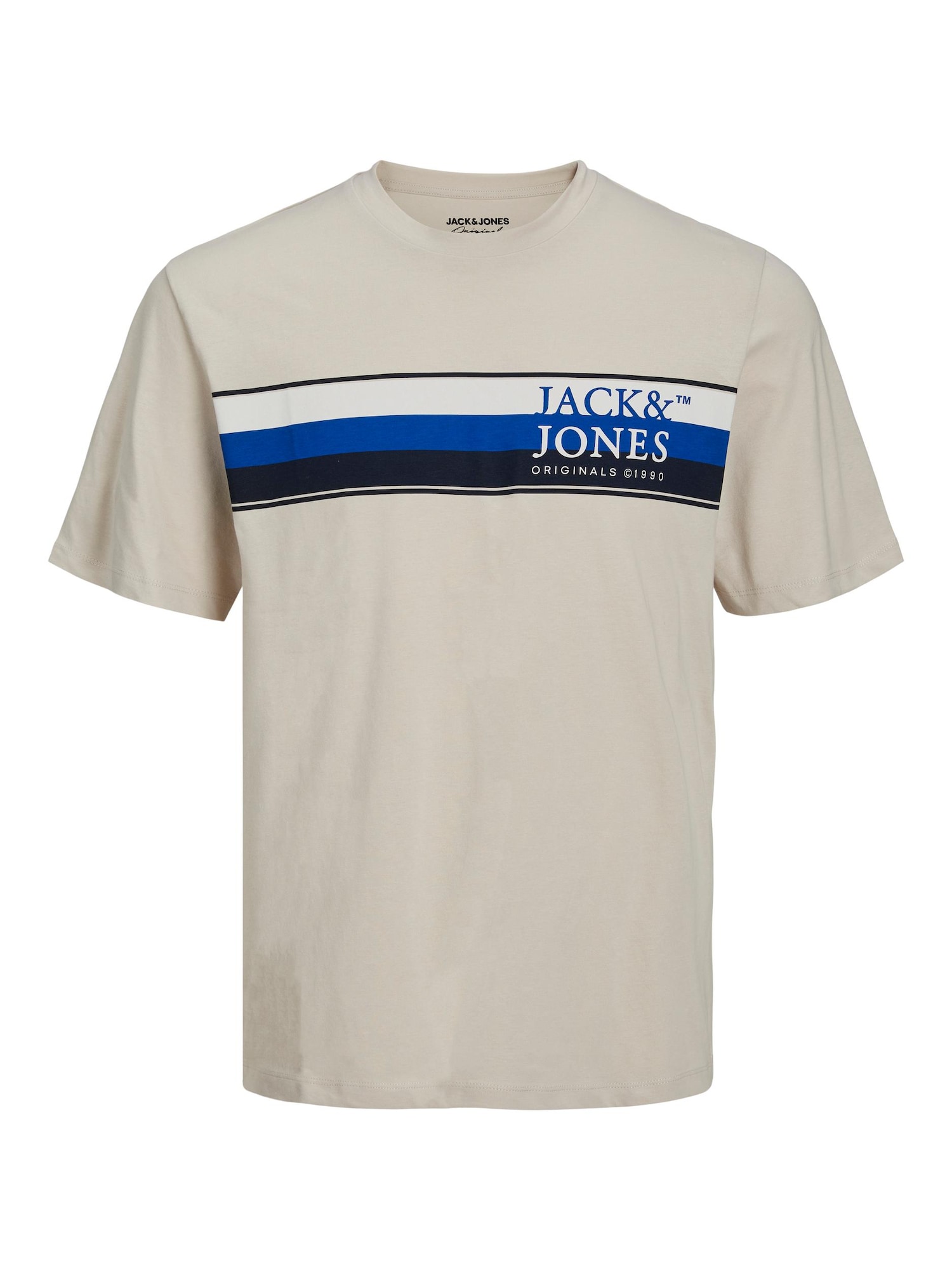 JACK & JONES Majica 'Codyy'  ecru / modra / črna / bela