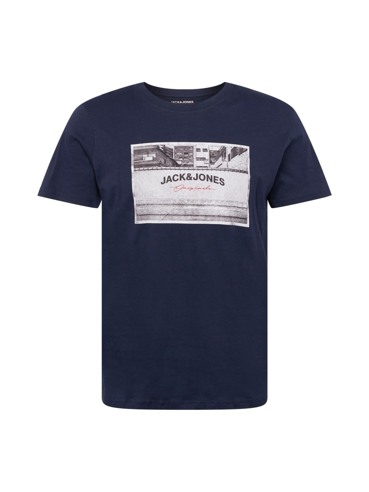 JACK & JONES Majica 'FRIDAY PHOTO'  mornarska / črna / bela