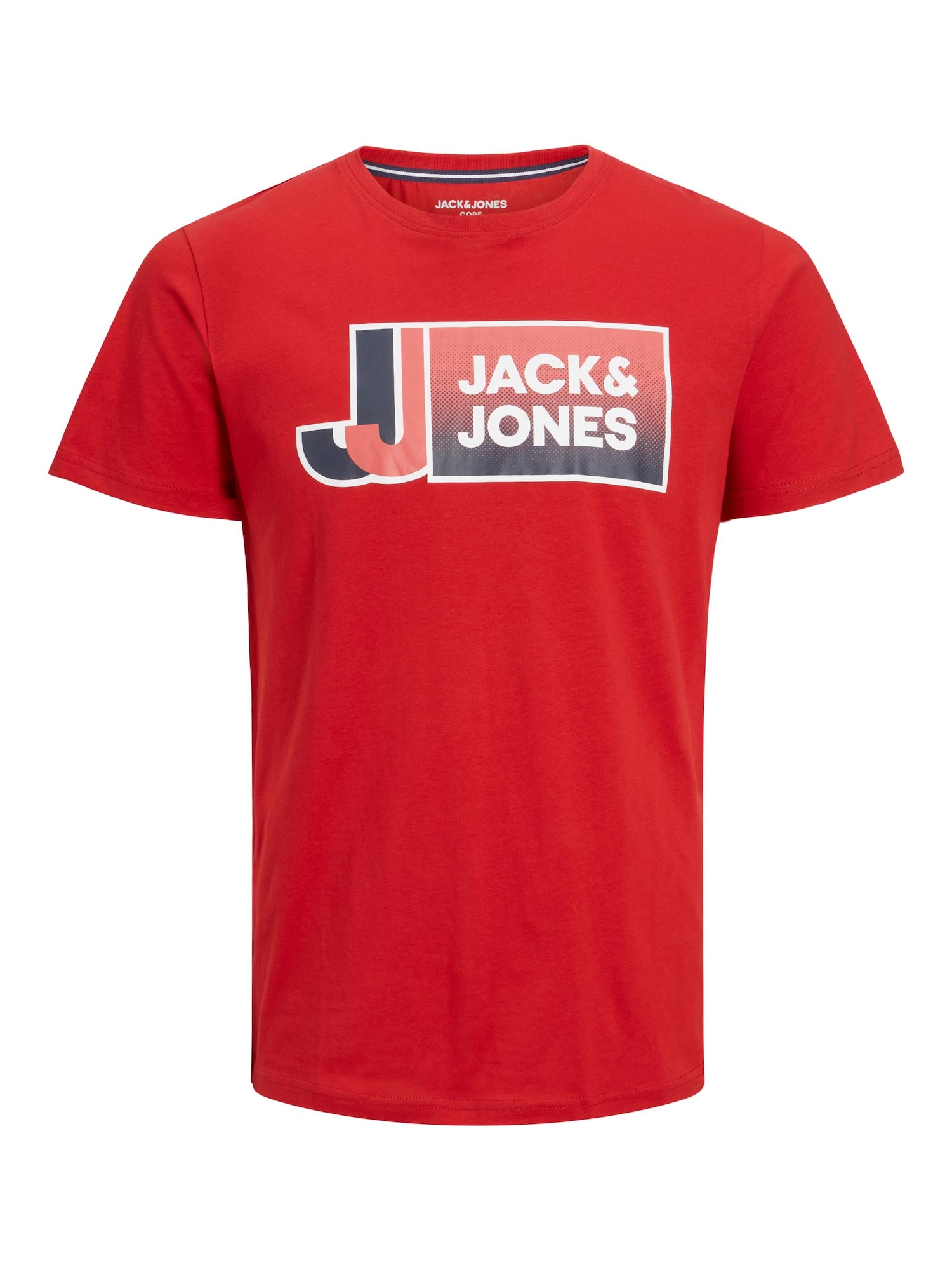 JACK & JONES Majica 'LOGAN'  marine / temno rdeča / bela