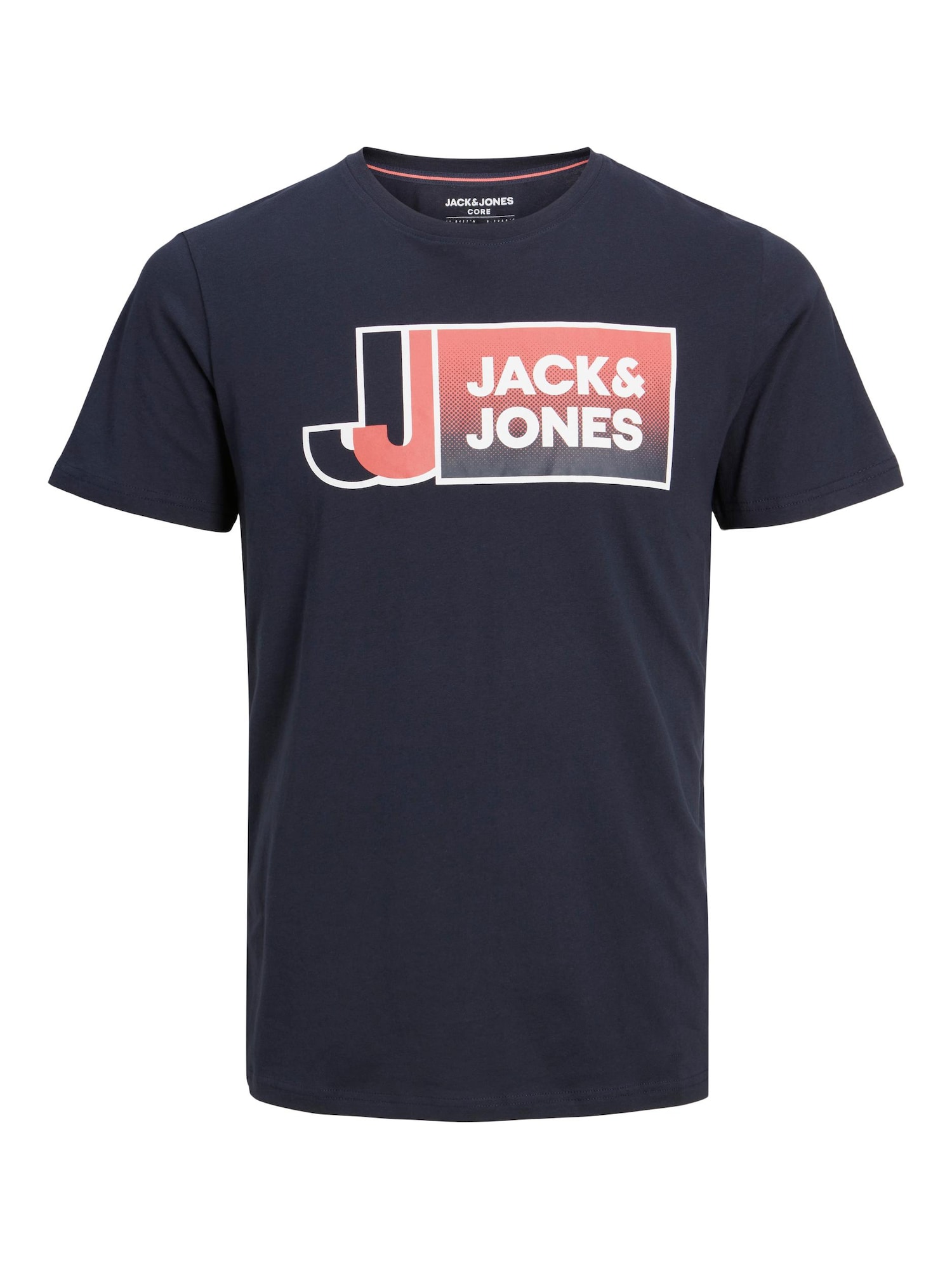 JACK & JONES Majica 'Logan'  temno modra / rdeča / bela