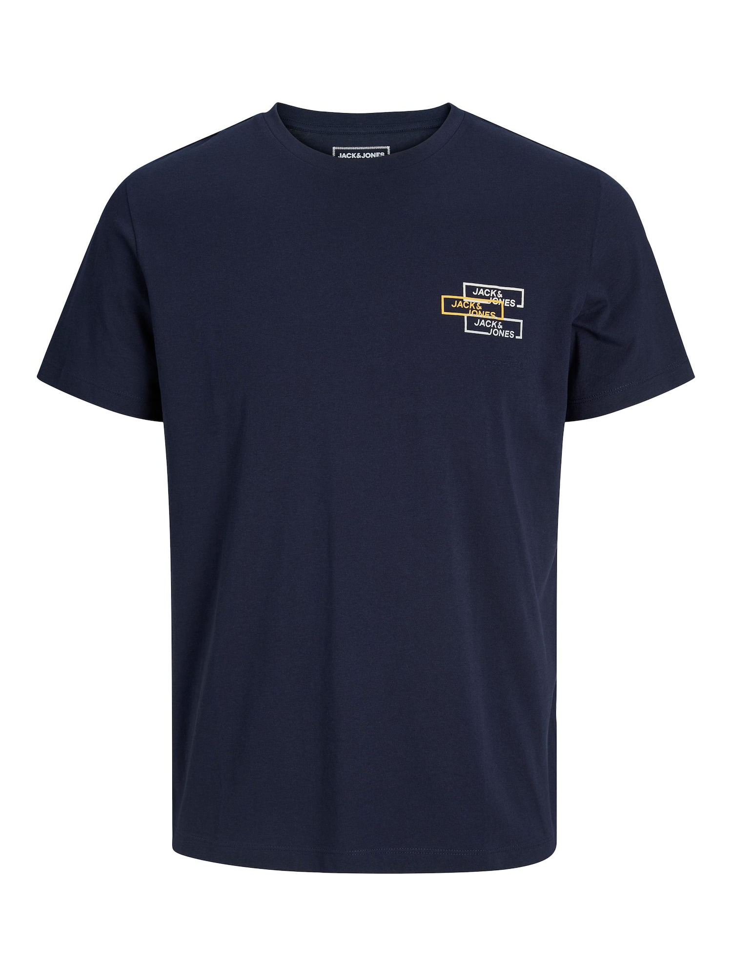 JACK & JONES Majica 'Space'  mornarska / zlato-rumena / bela