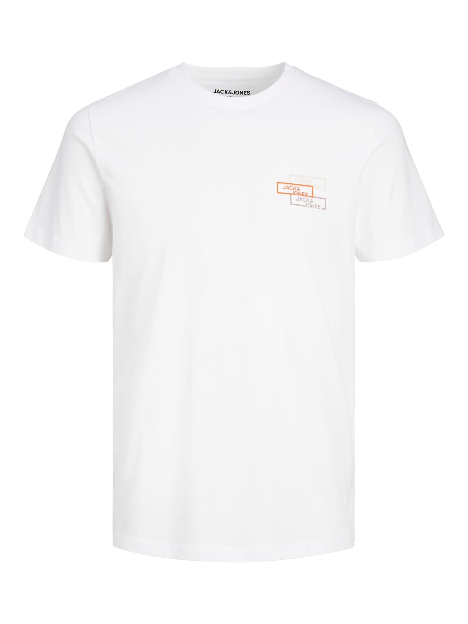 JACK & JONES Majica 'Space'  siva / oranžna / bela