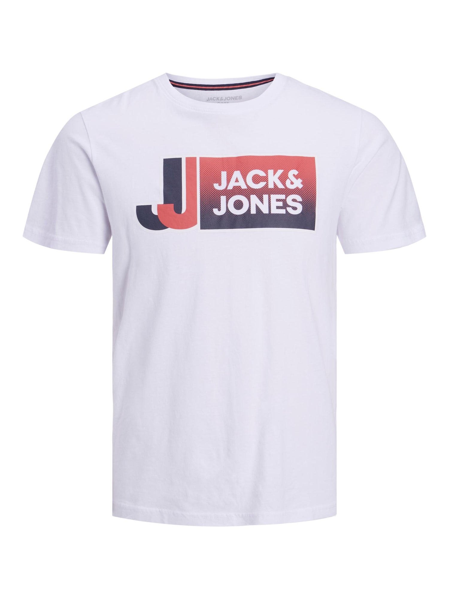 JACK & JONES Majica  marine / svetlo rdeča / bela