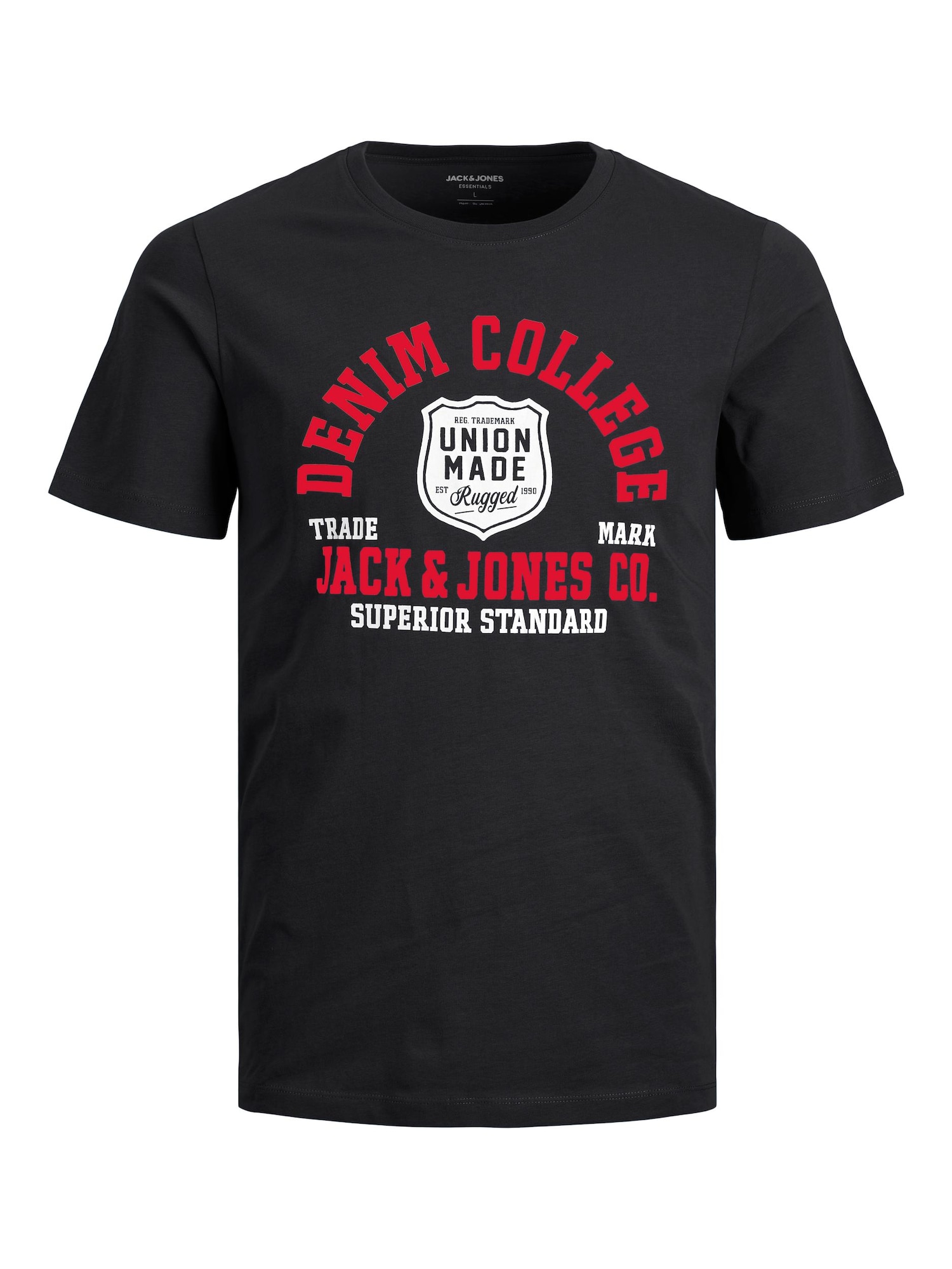 JACK & JONES Majica  živo rdeča / črna / bela