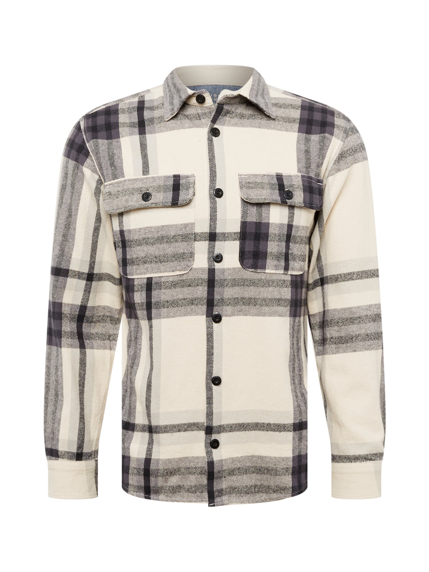 JACK & JONES Srajca 'DARREN'  bež / temno siva / črna
