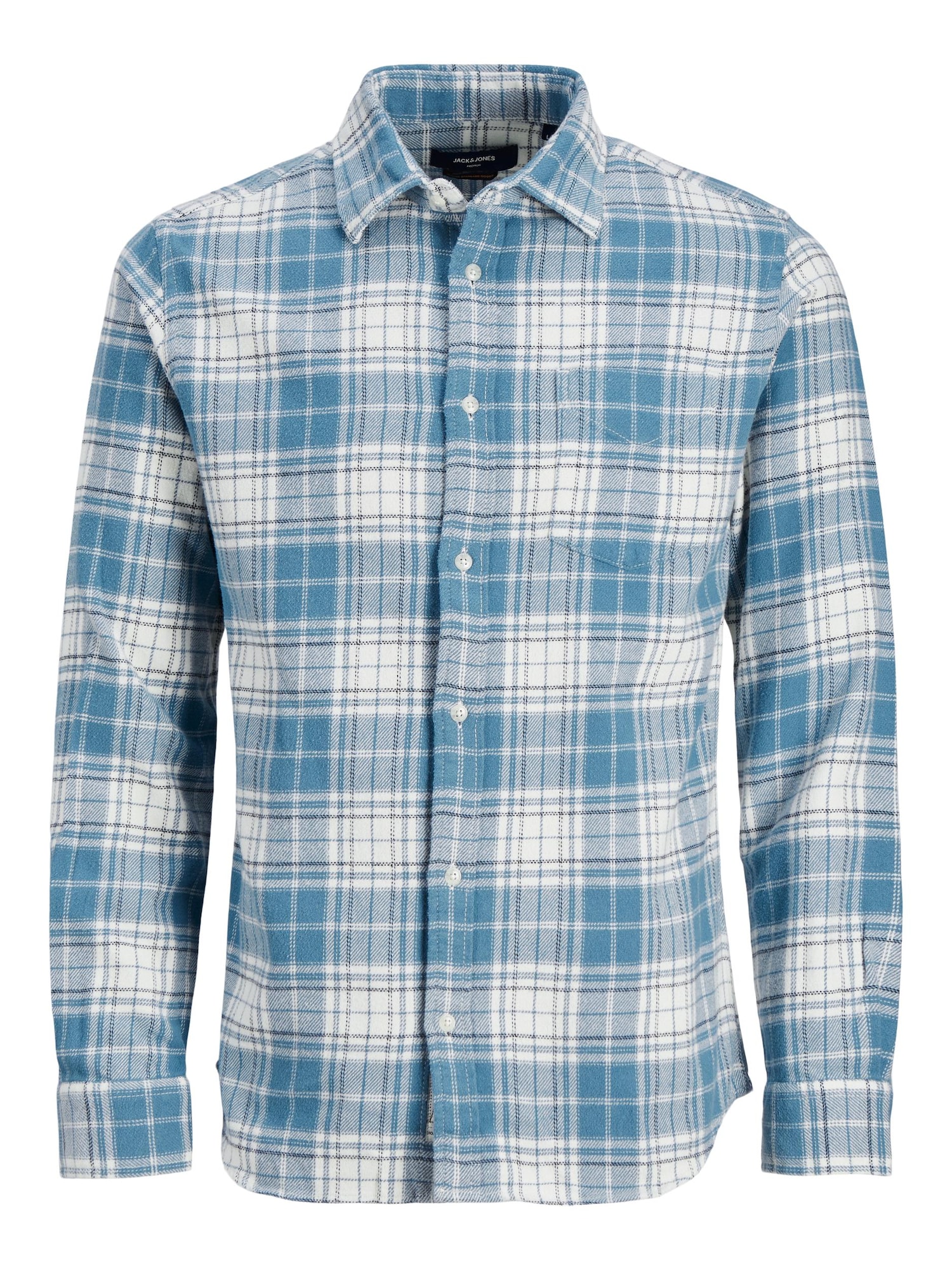 JACK & JONES Srajca 'PACEY'  nebeško modra / bela