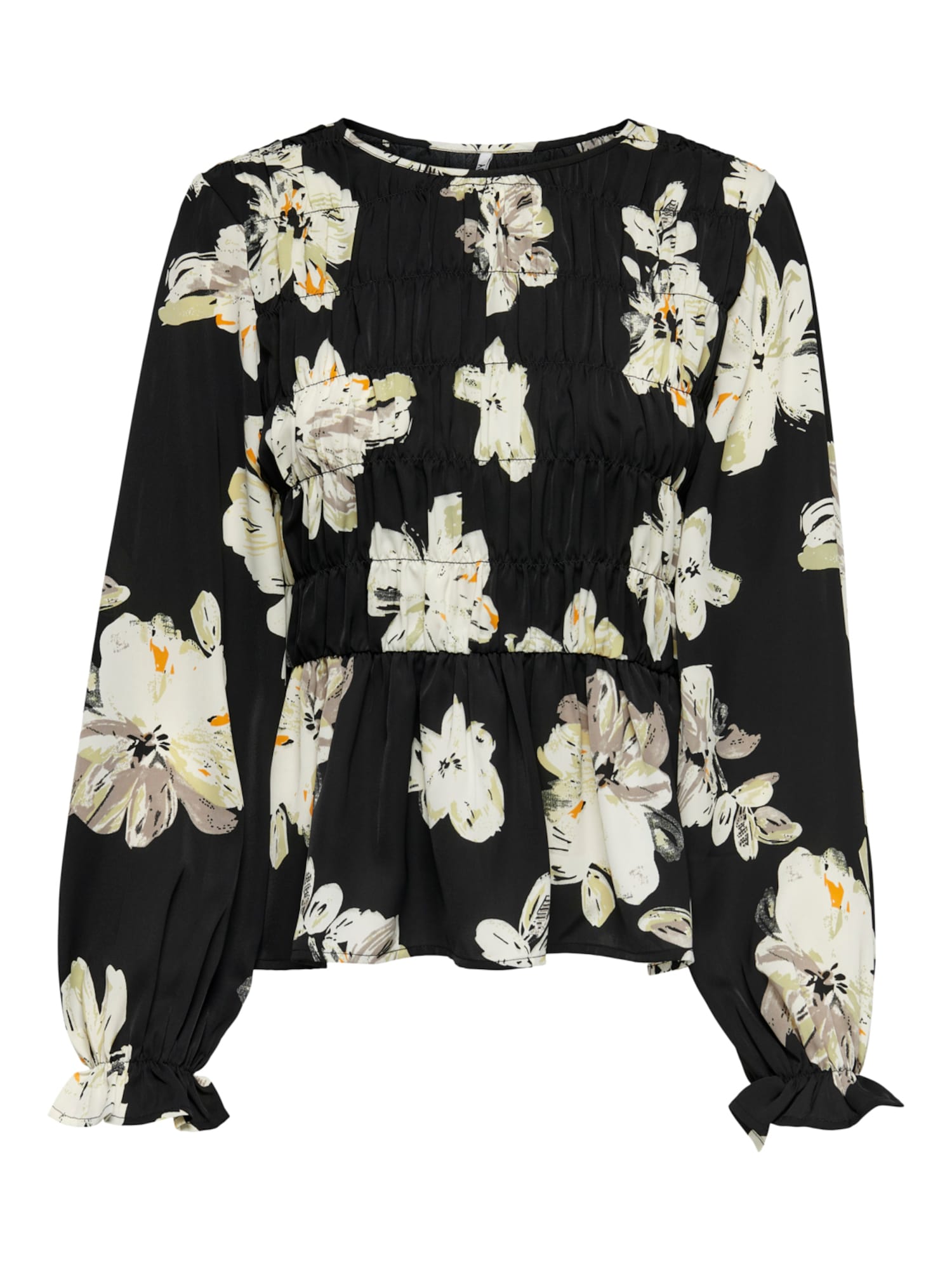 JDY Bluza 'Karla'  svetlo zelena / oranžna / črna / bela