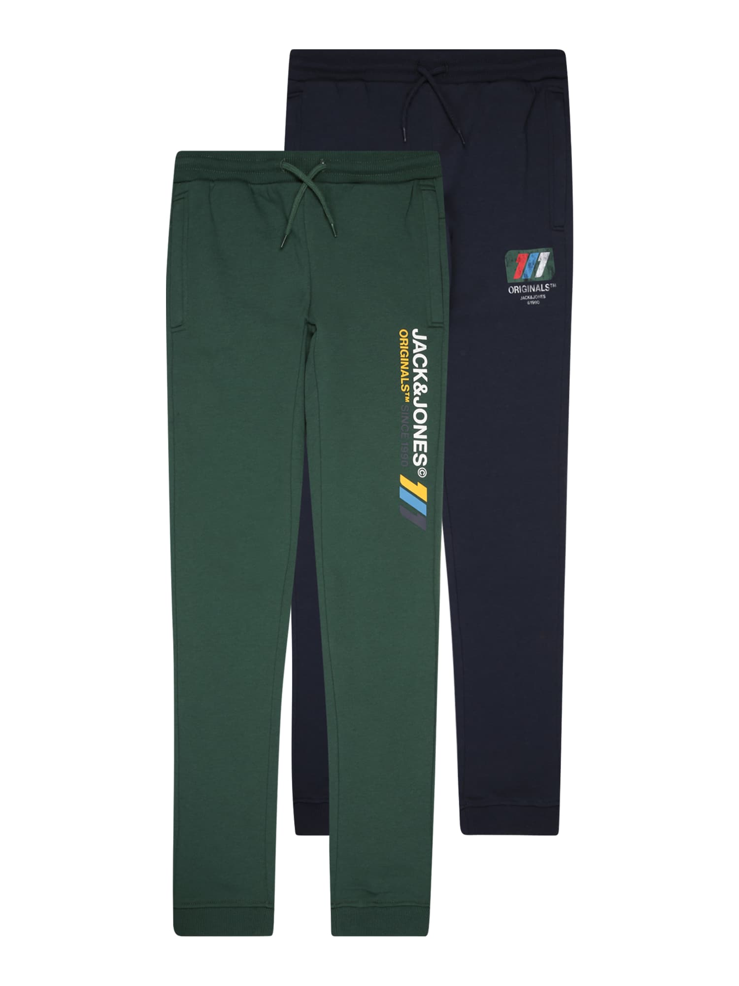 Jack & Jones Junior Hlače 'Nate'  mornarska / rumena / zelena / bela