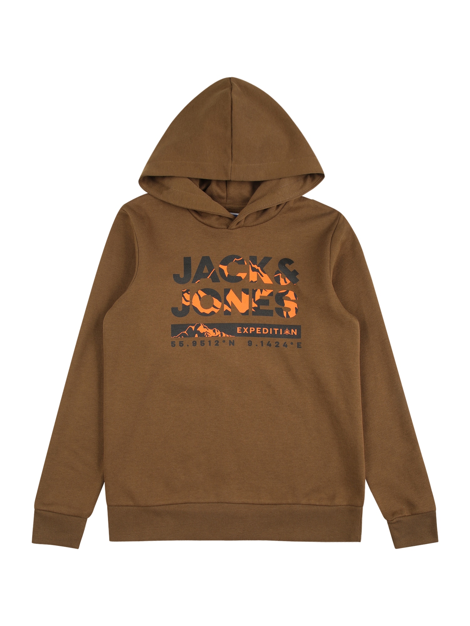 Jack & Jones Junior Majica 'HUNTER'  rjava / oranžna / črna