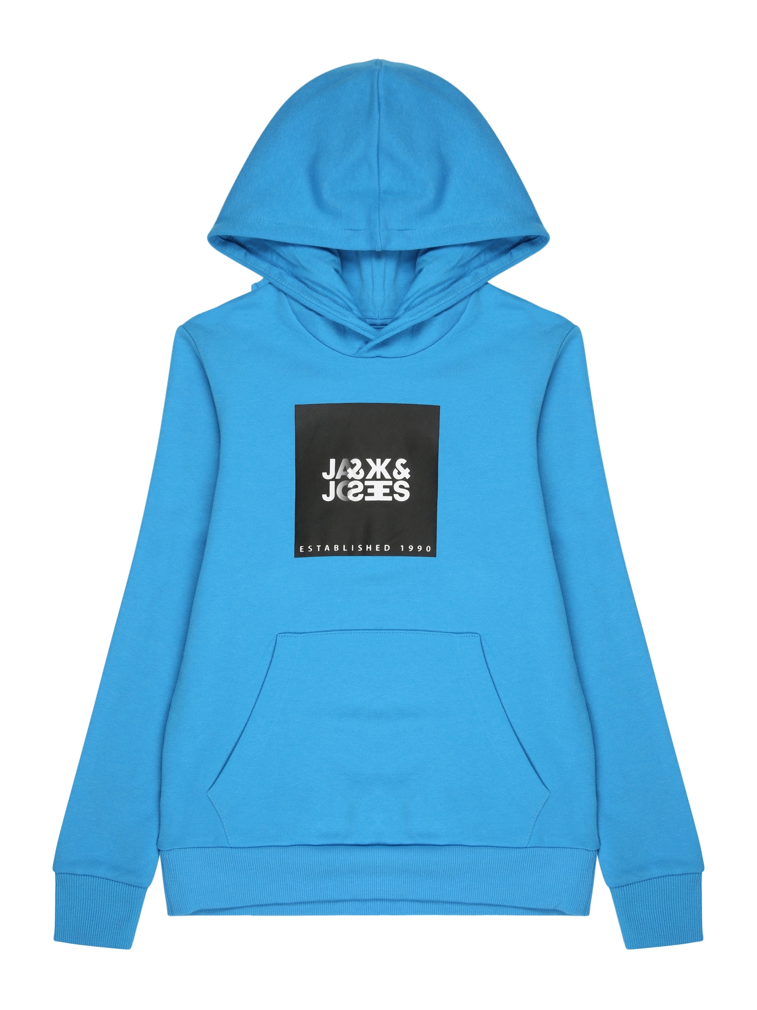 Jack & Jones Junior Majica 'LOCK'  nebeško modra / črna / bela