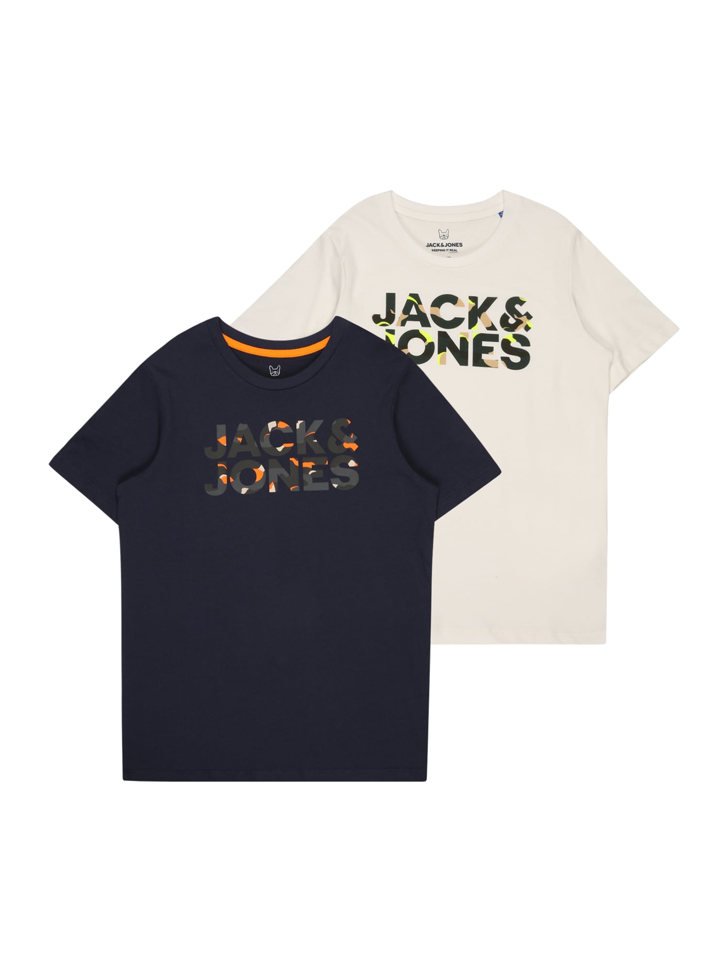 Jack & Jones Junior Majica 'Ramp'  kremna / mornarska / rumena / siva