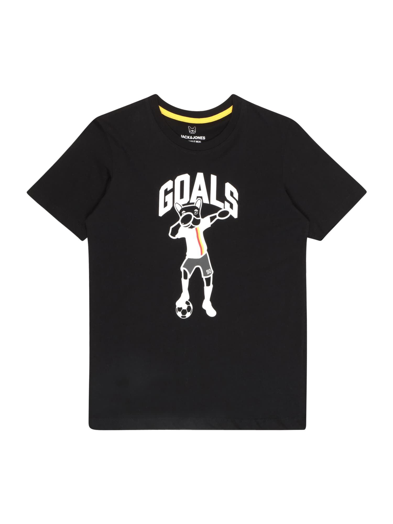 Jack & Jones Junior Majica  rumena / črna / bela