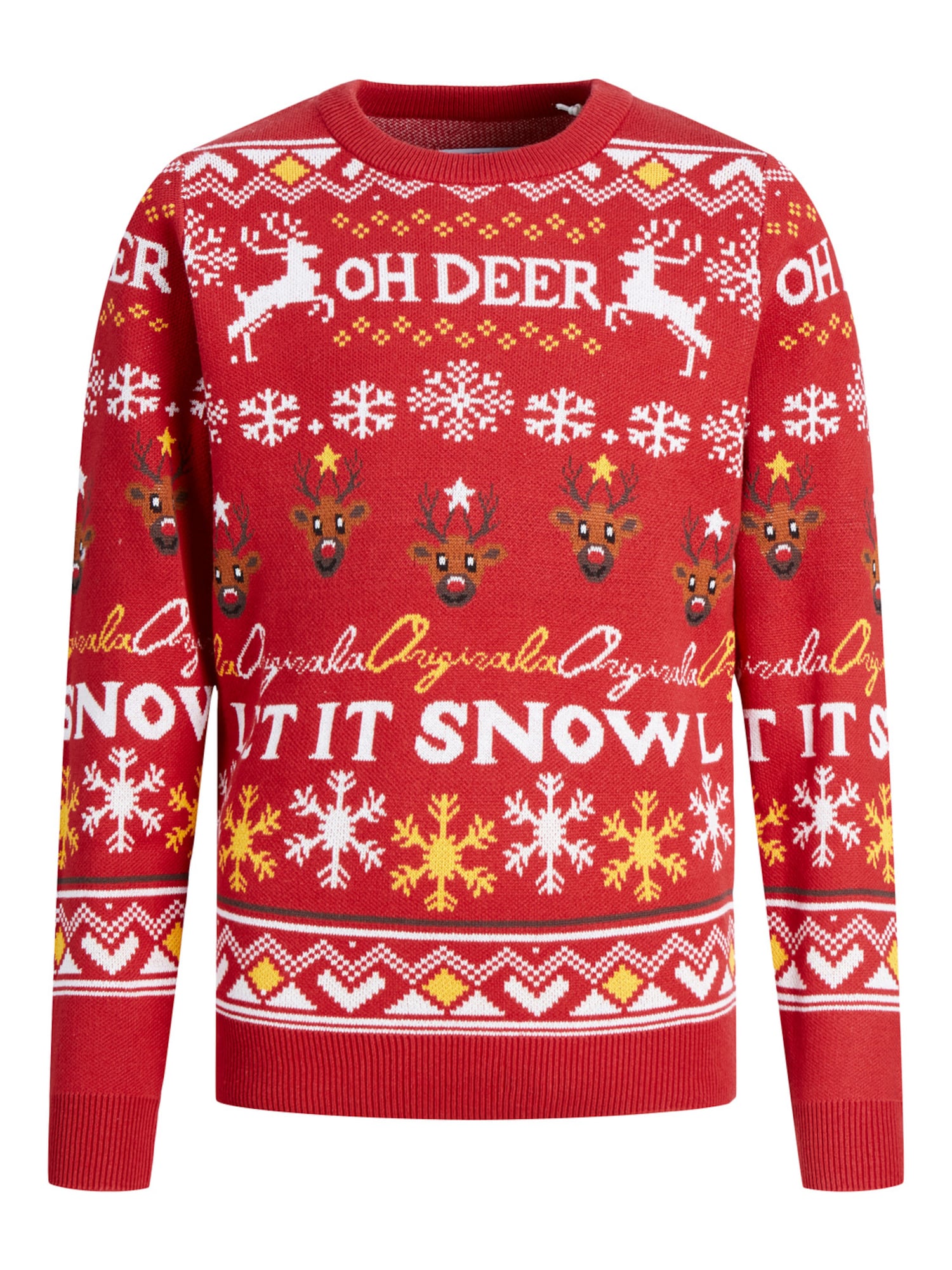 Jack & Jones Junior Pulover 'Hoho'  rjava / rumena / rdeča / bela