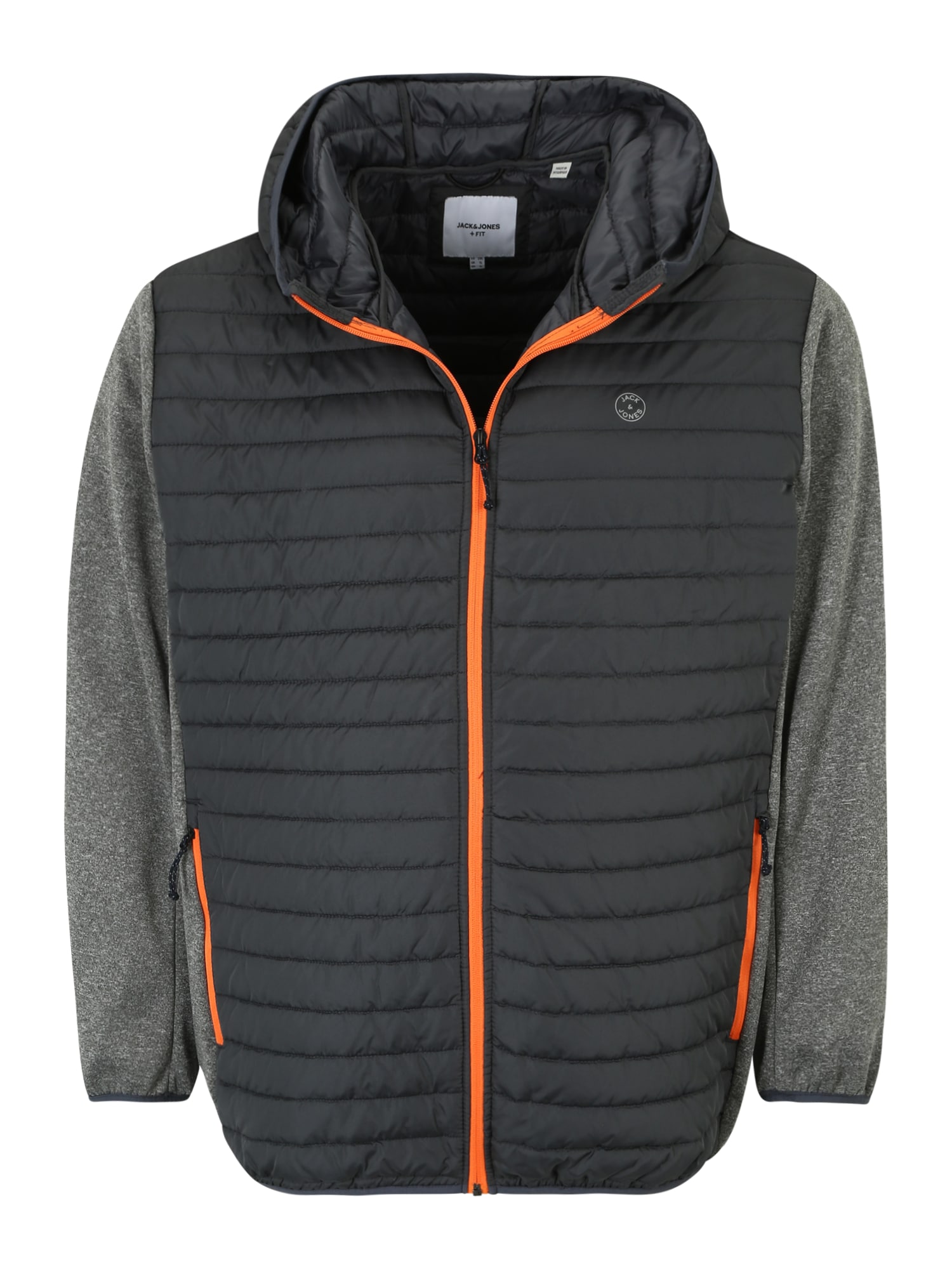 Jack & Jones Plus Prehodna jakna  antracit / pegasto siva / oranžna