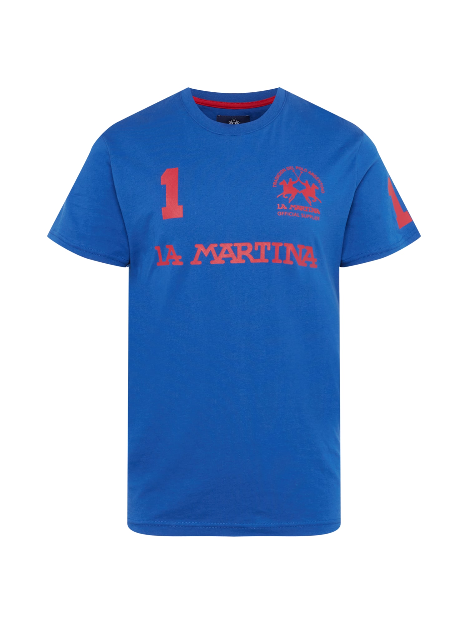 La Martina Majica  kraljevo modra / živo rdeča