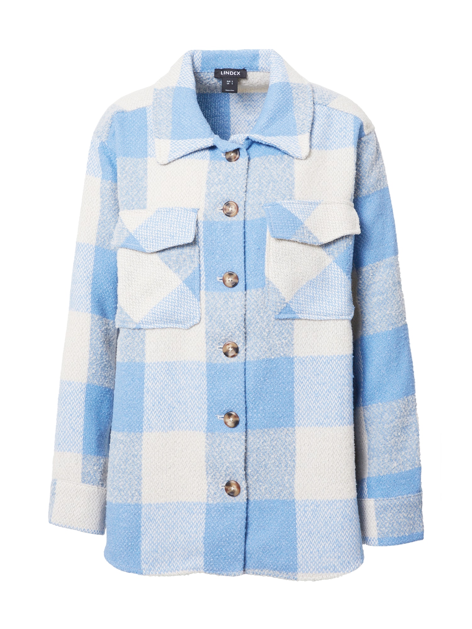 Lindex Prehodna jakna 'Mona'  moder denim / progasto modra / bela