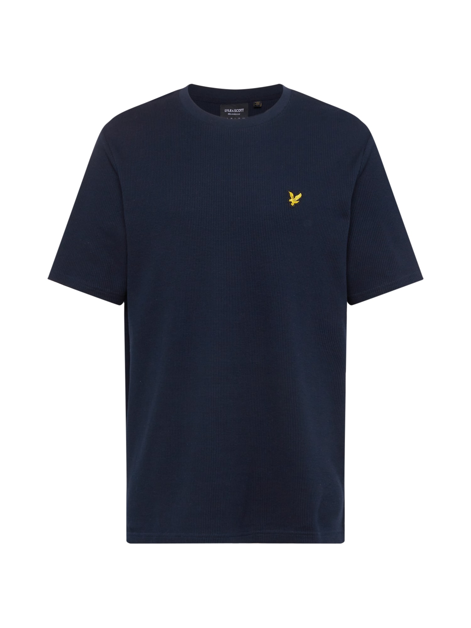 Lyle & Scott Majica 'Waffle'  mornarska / rumena