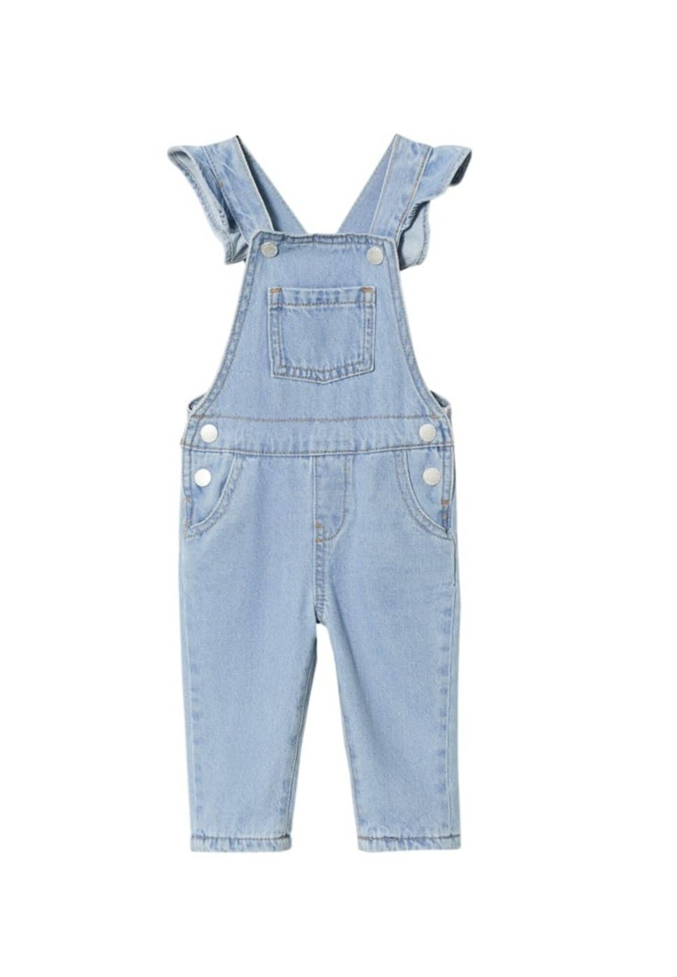 MANGO KIDS Hlače z naramnicami  moder denim