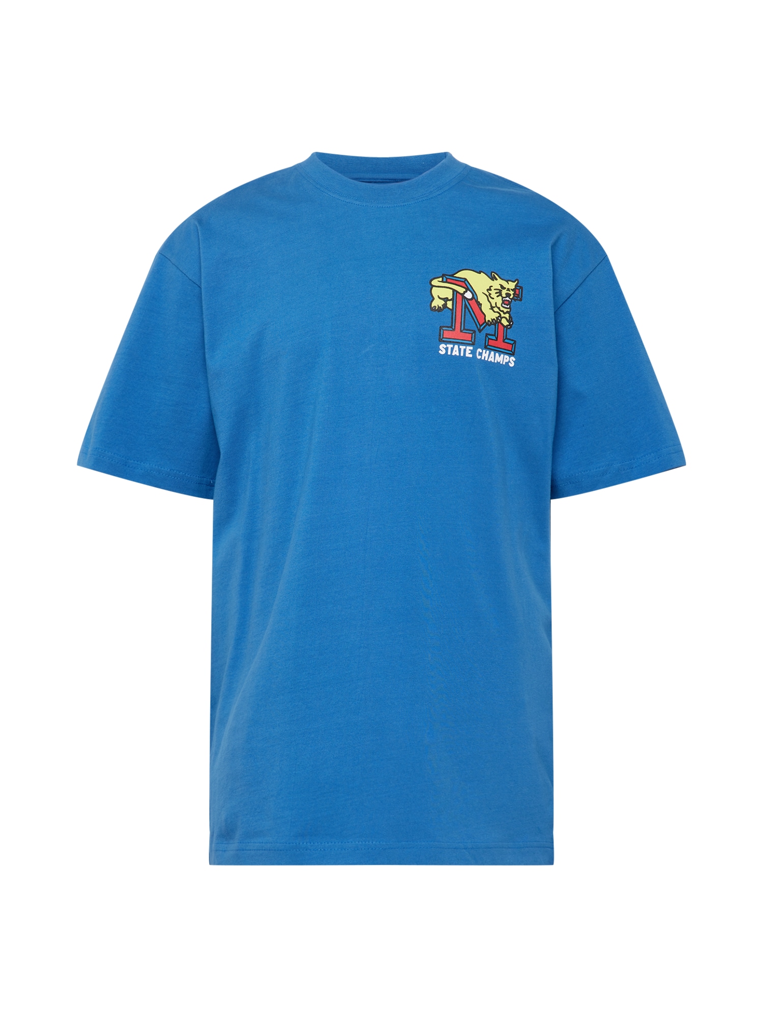 MARKET Majica 'State Champs'  nebeško modra / svetlo rumena / oranžna / rdeča