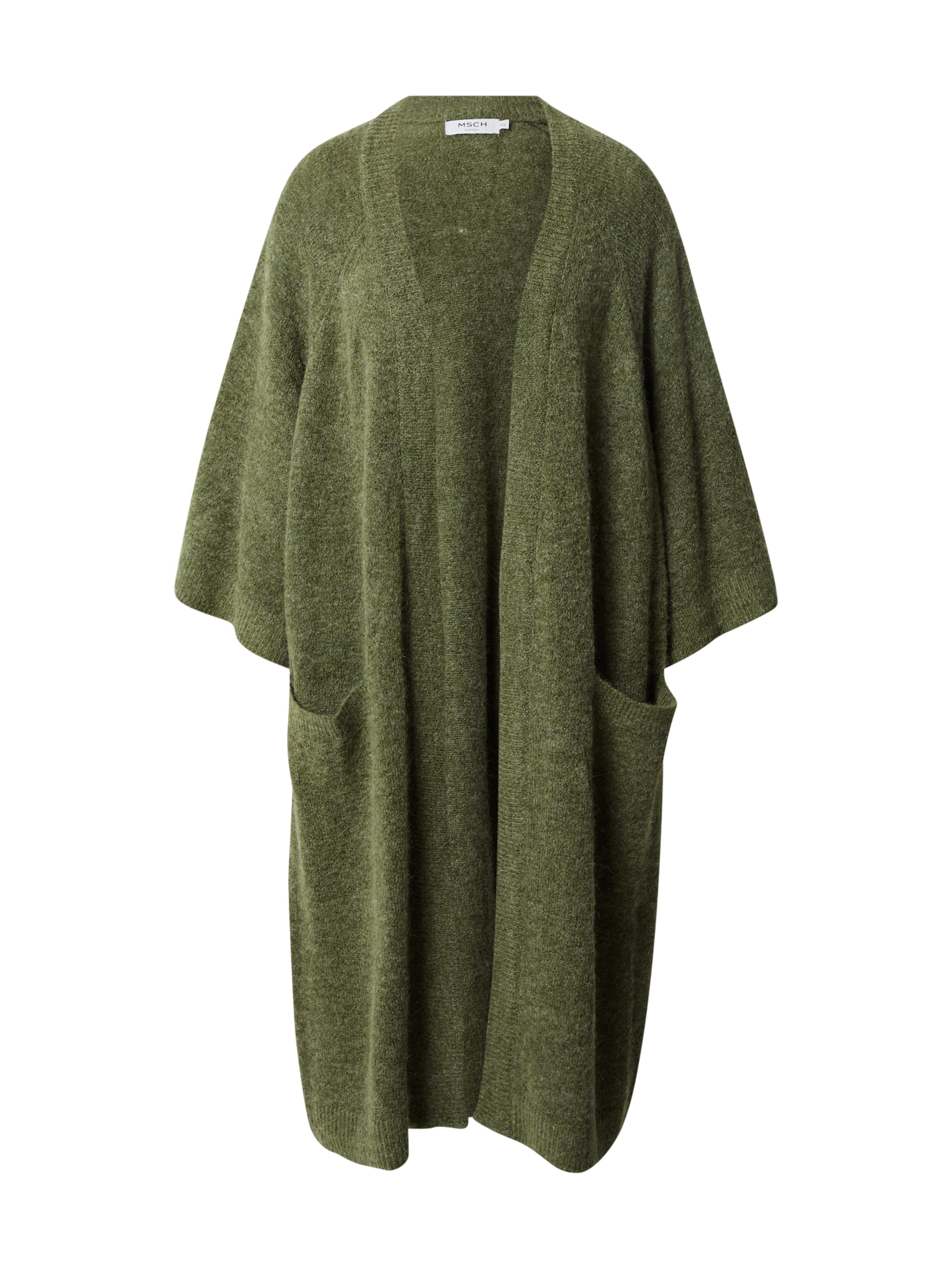 MOSS COPENHAGEN Pletena jopa 'Zenie'  temno zelena / bela