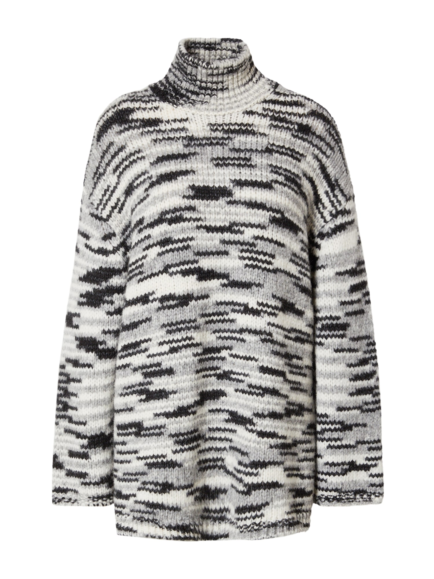 Marc O'Polo Širok pulover  siva / črna / bela