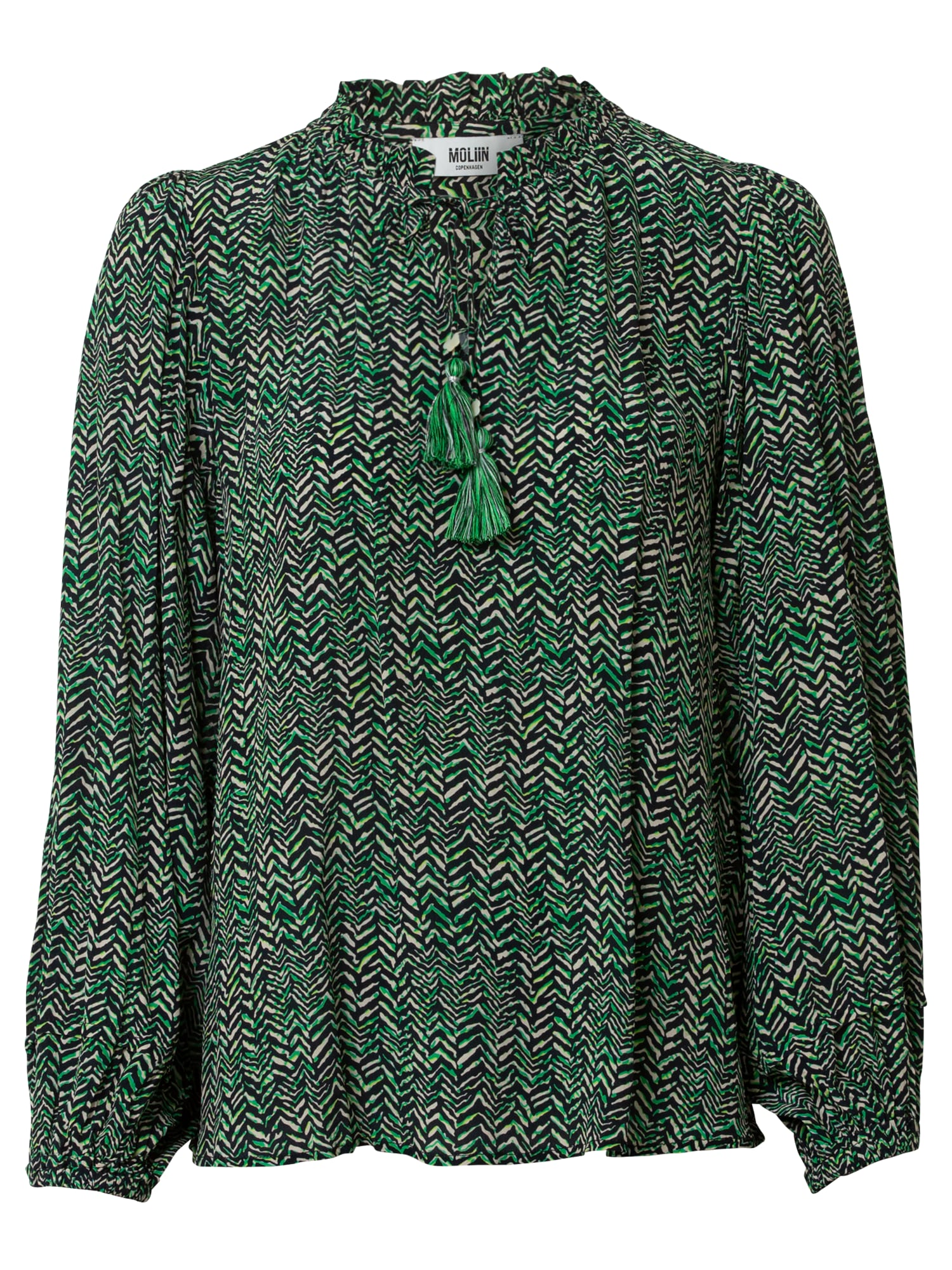 Moliin Copenhagen Bluza 'Sally'  nočno modra / zelena / bela