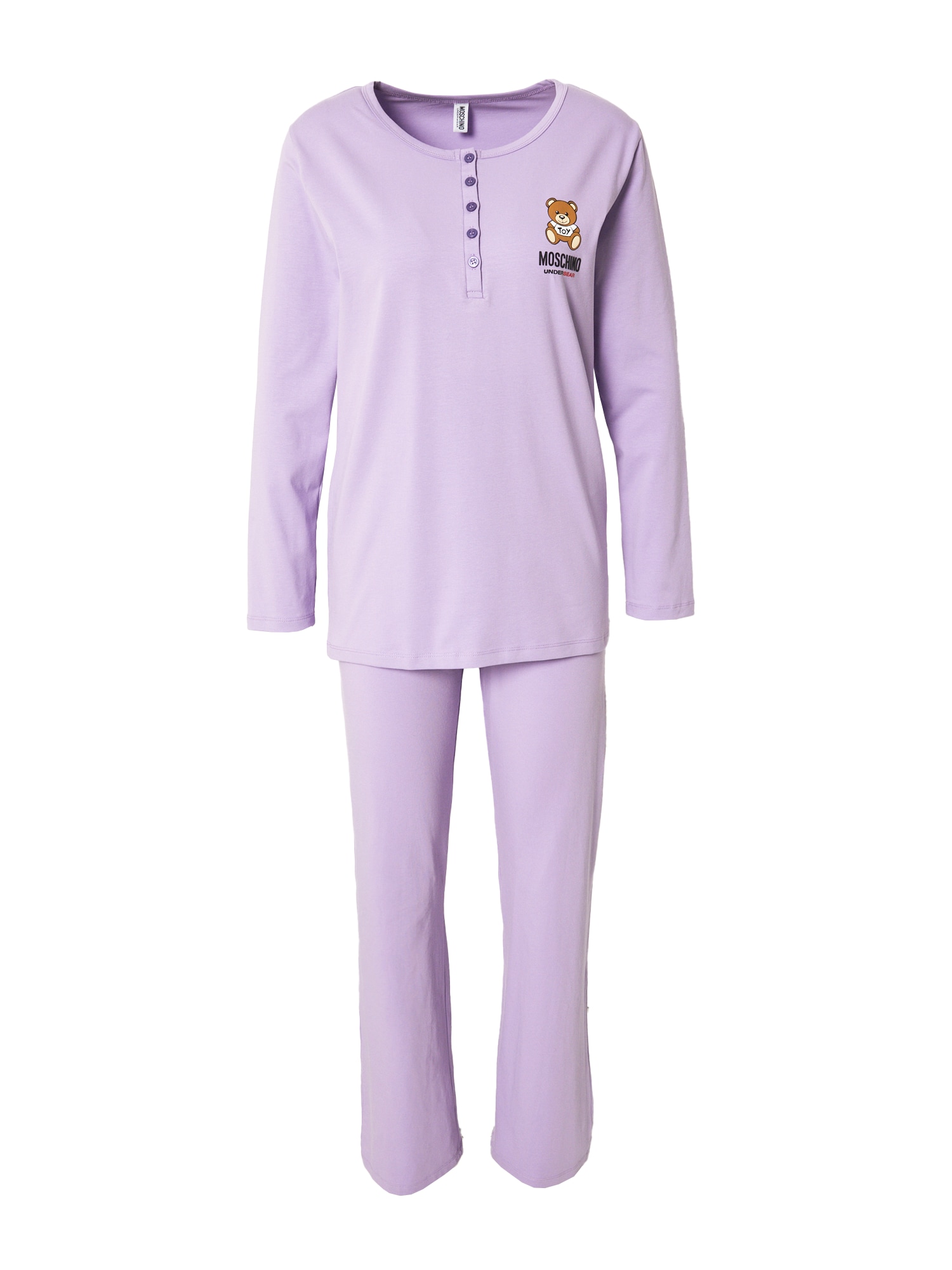 Moschino Underwear Pižama  rjava / pastelno lila / bela