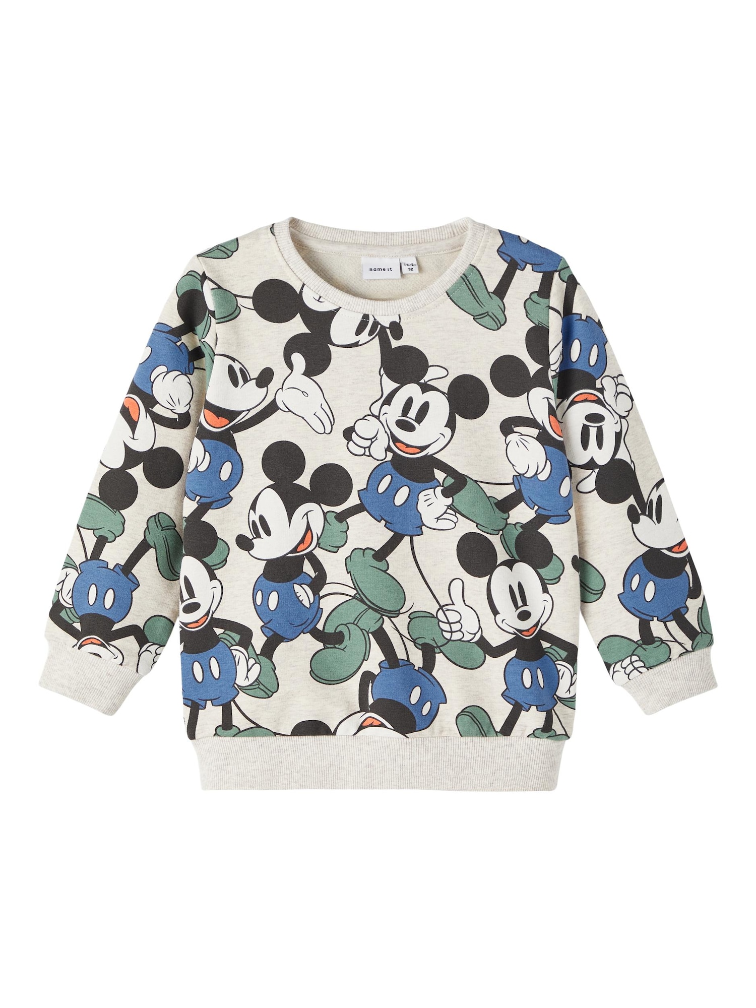 NAME IT Majica 'Daf Mickey'  ecru / progasto modra / zelena / črna