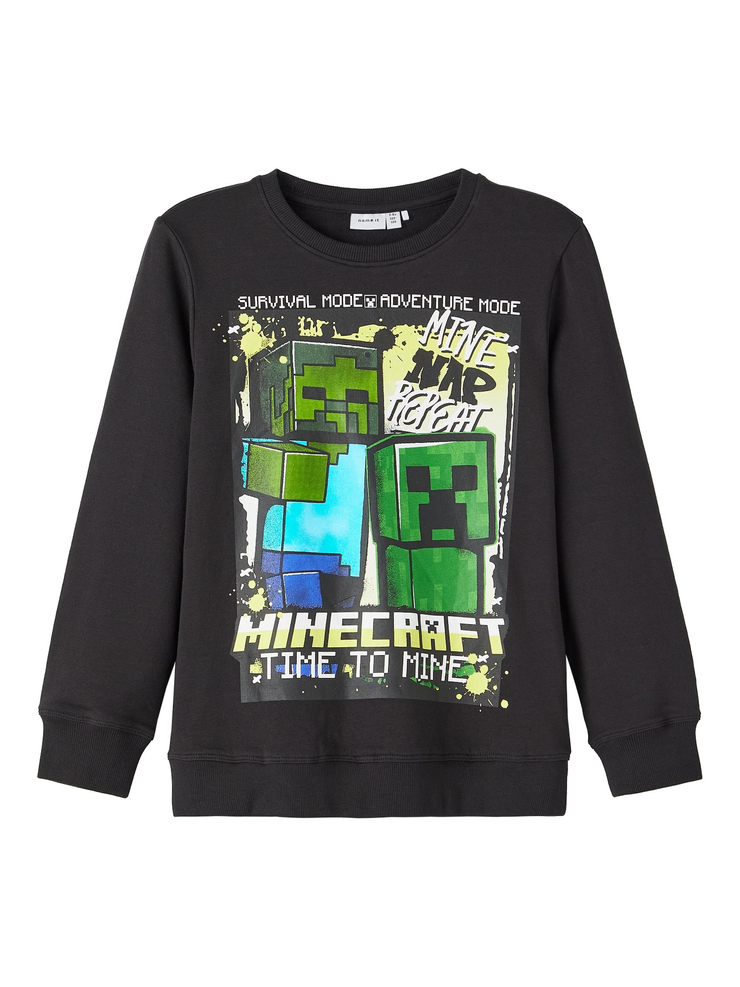 NAME IT Majica 'Nol Minecraft'  mešane barve / črna