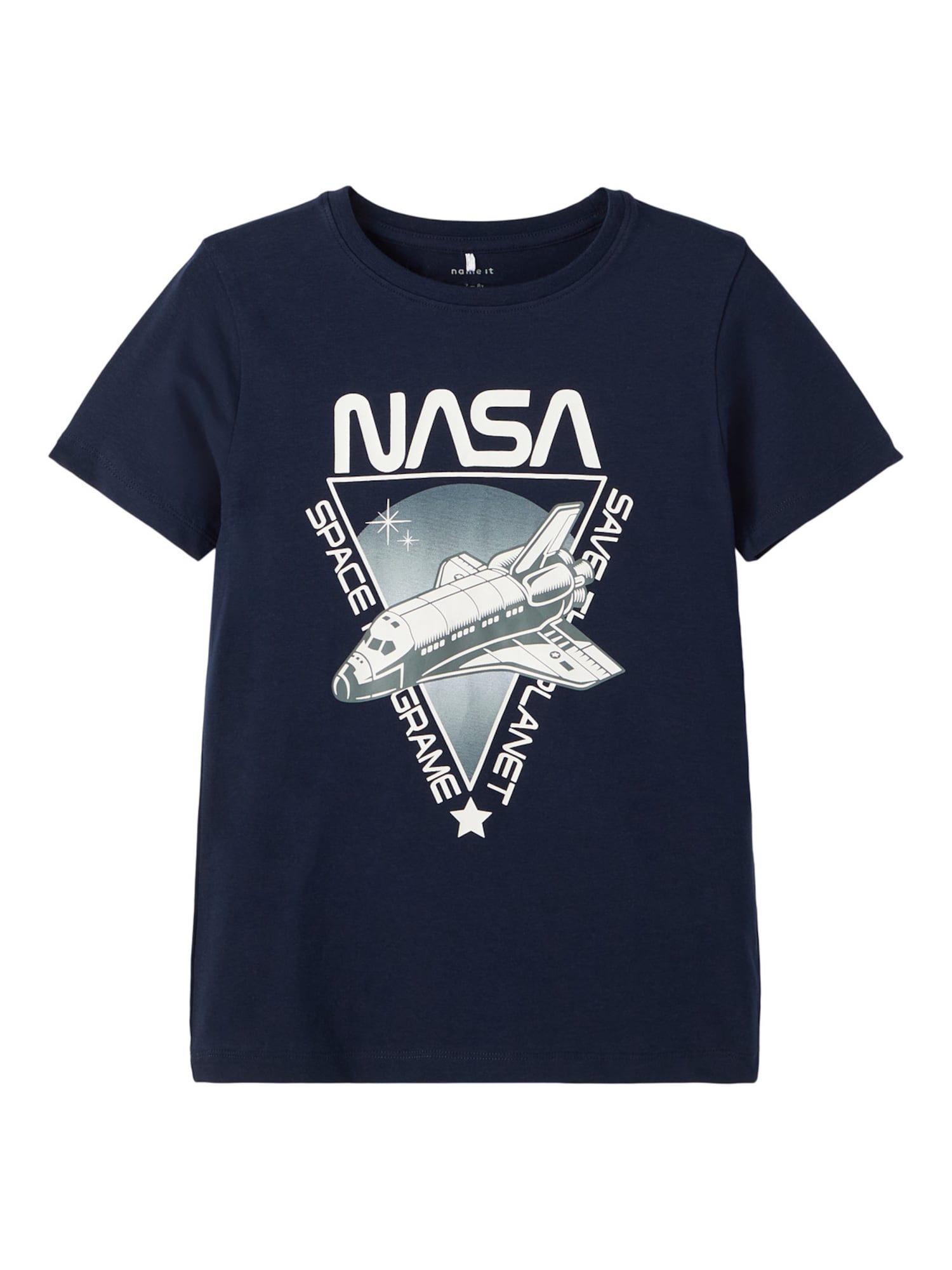 NAME IT Majica 'SYLVESTER NASA'  dimno modra / nočno modra / bela